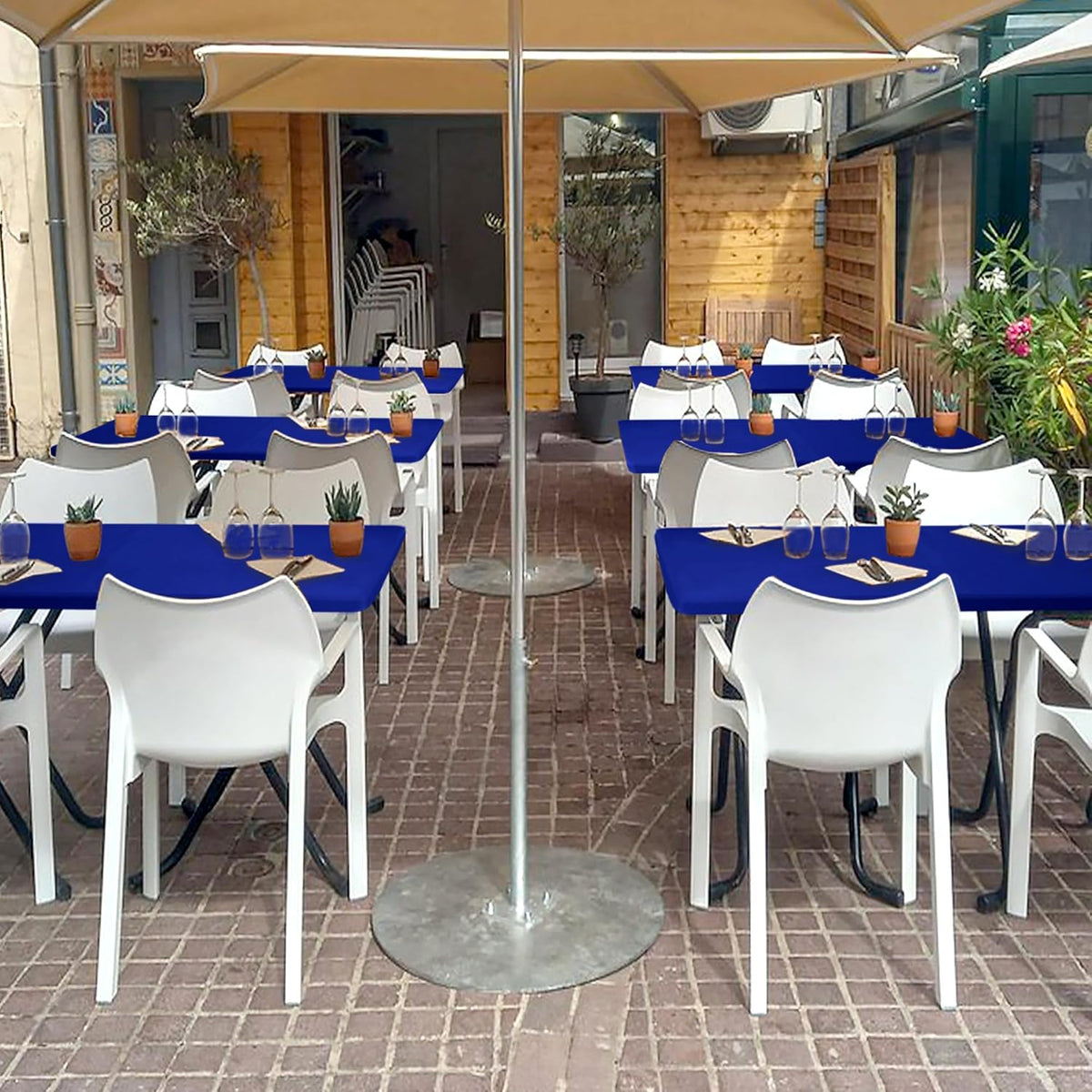 Spandex Table Cover for 6 Foot Rectangle Tables-2 Pack Royal Blue Outdoor Picnic Elastic Table Cover-Spandex Stretch Folding Table Cloths for Camping Dining Room Patio Kitchen Banquet Party