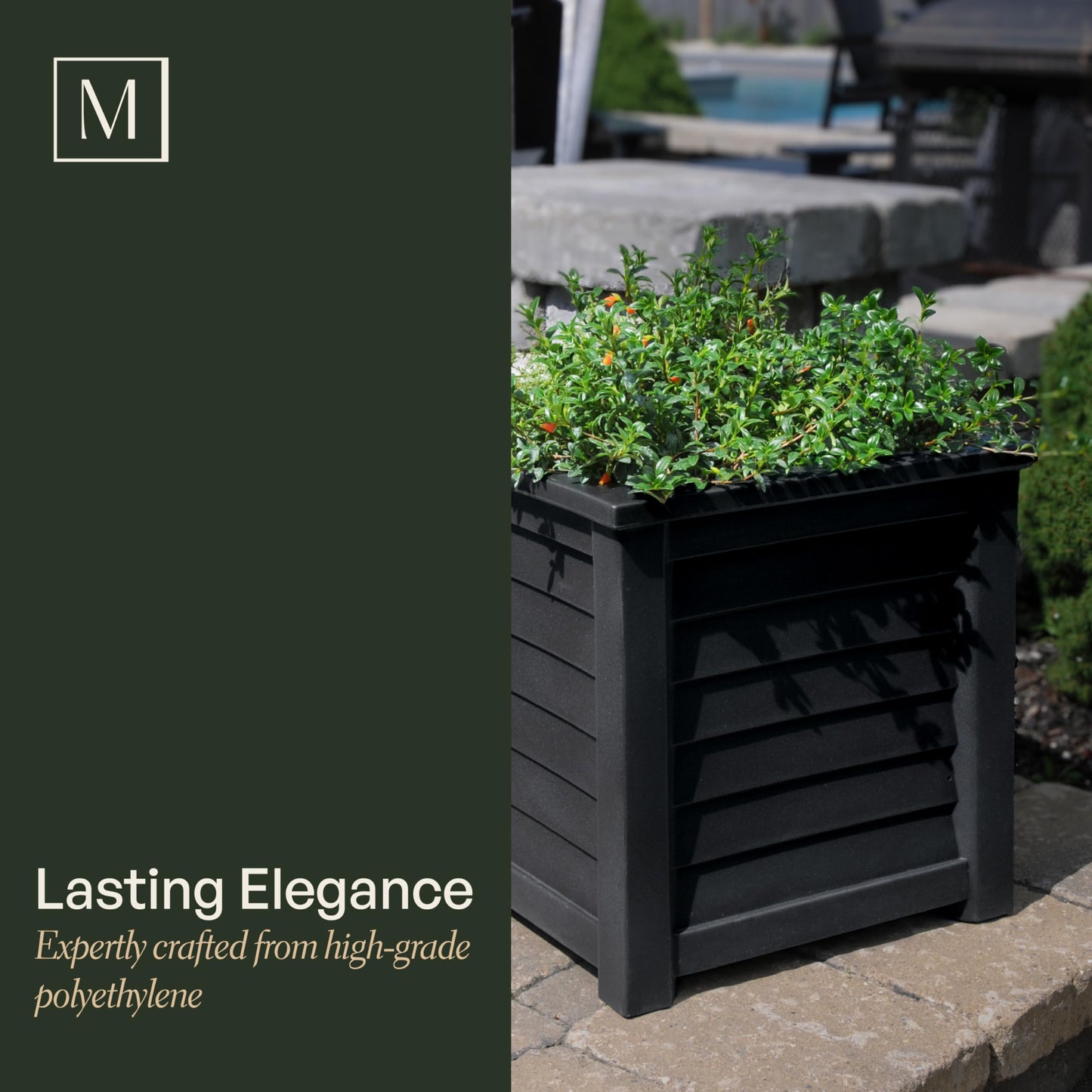 Mayne 5866-W Lakeland Square Patio Planter, 16x16, White