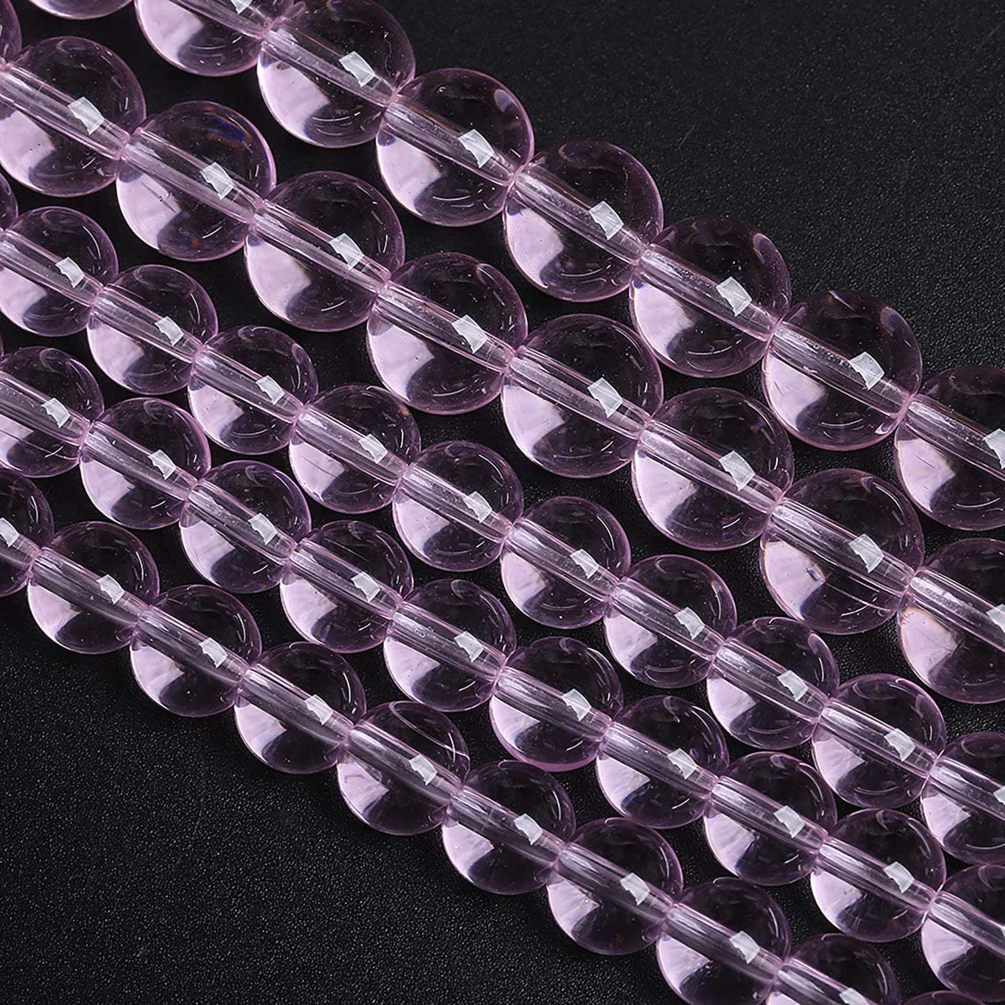 6MM 63PCS Light Pink Glass Spacer Loose Beads for Jewelry Making DIY Bracelet Necklace