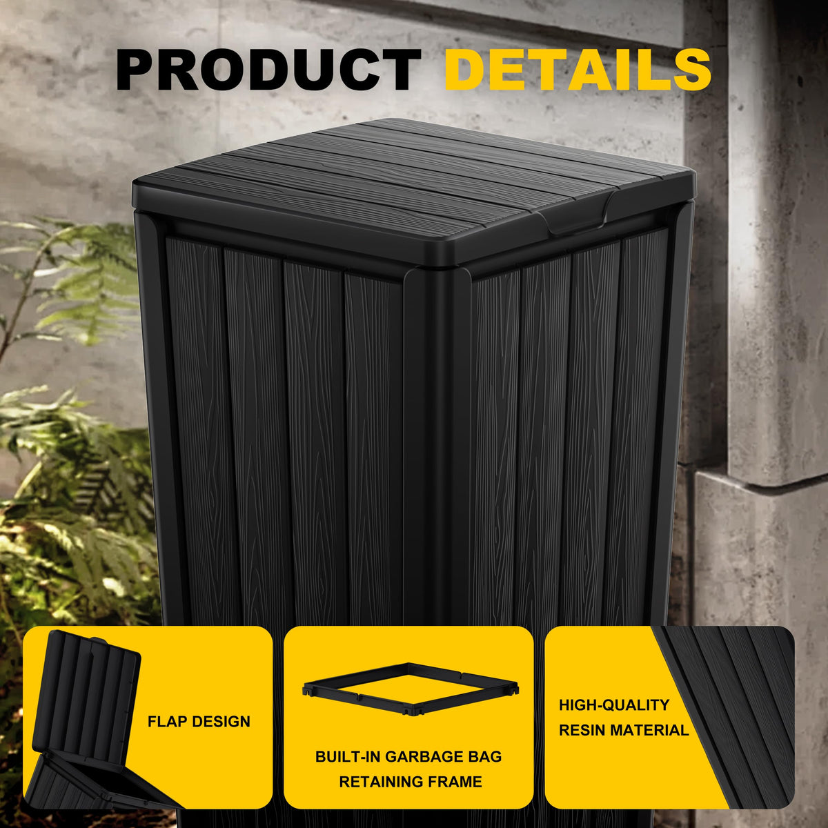 38 Gallon Outdoor Trash Can with Lid