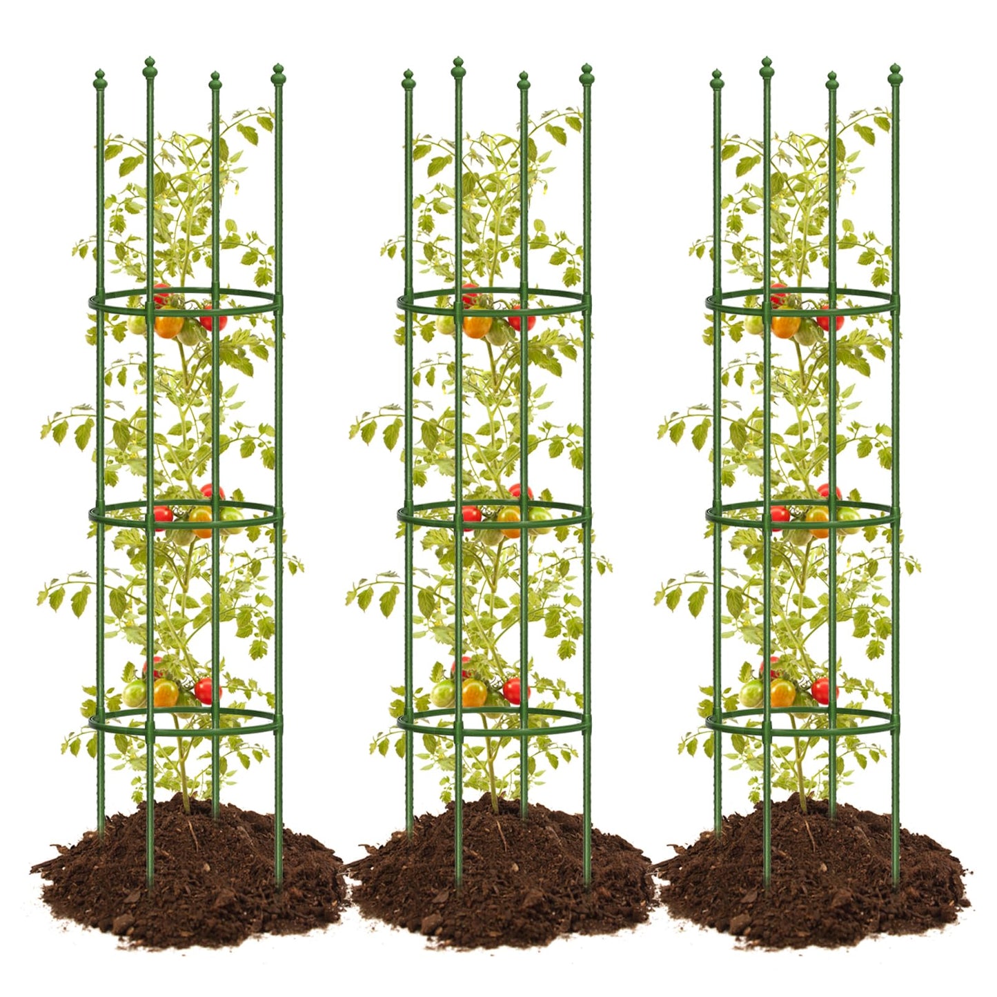 joyhalo 3 Pack Tomato Cages for Garden, 59 Inch Tomato Cage Heavy Duty, Height Adjustable Tomatoes Trellis for Climbing Plants Vegetables Flowers Cucumber Peony