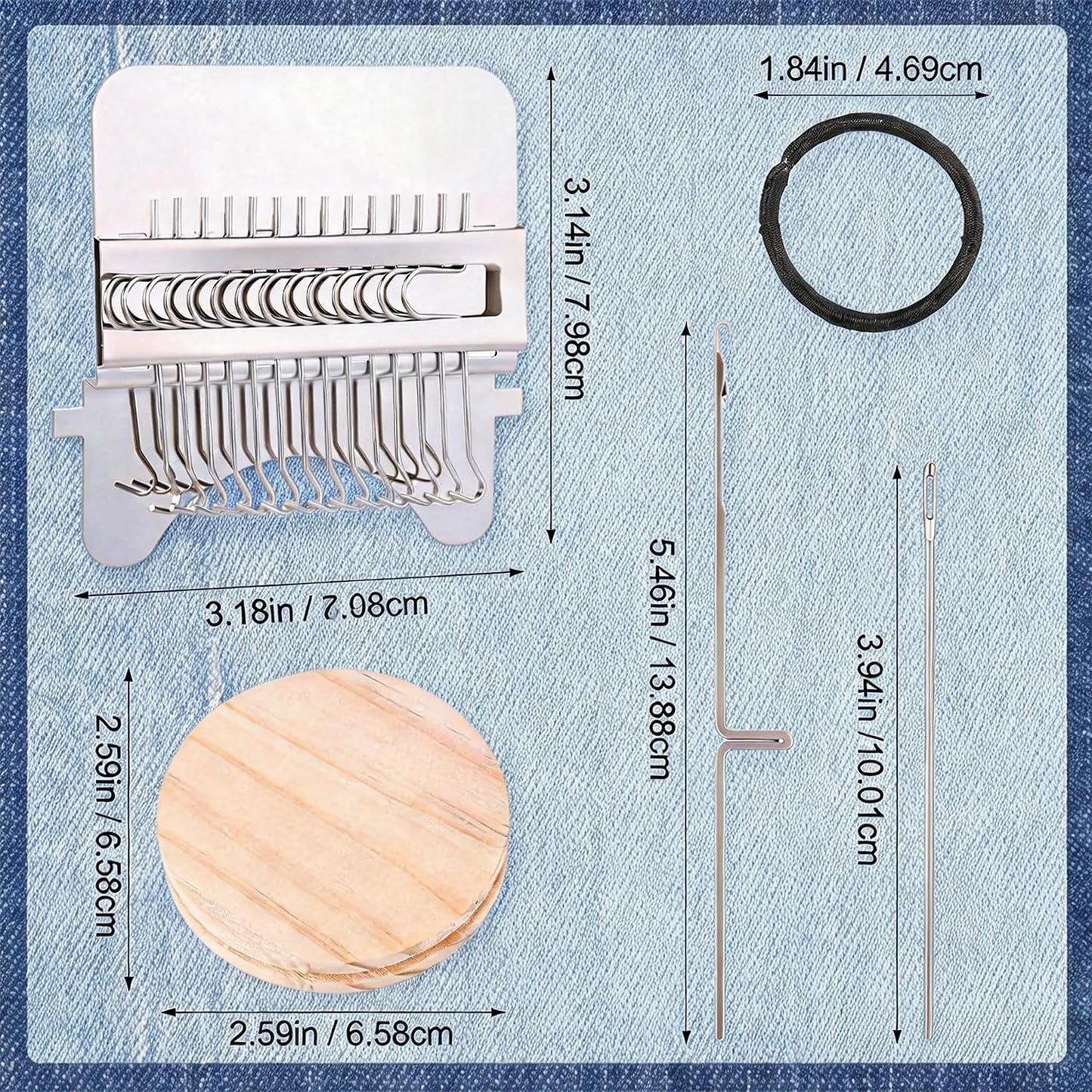 KPOAPERA Mini Darning Loom, Knit Patch Loom Kit, Type Mini Mending Tool, Convenient Darning Loom for Mending Jeans Socks Clothes, DIY Makes Beautiful Stitching - 1PCS (12 Hooks)