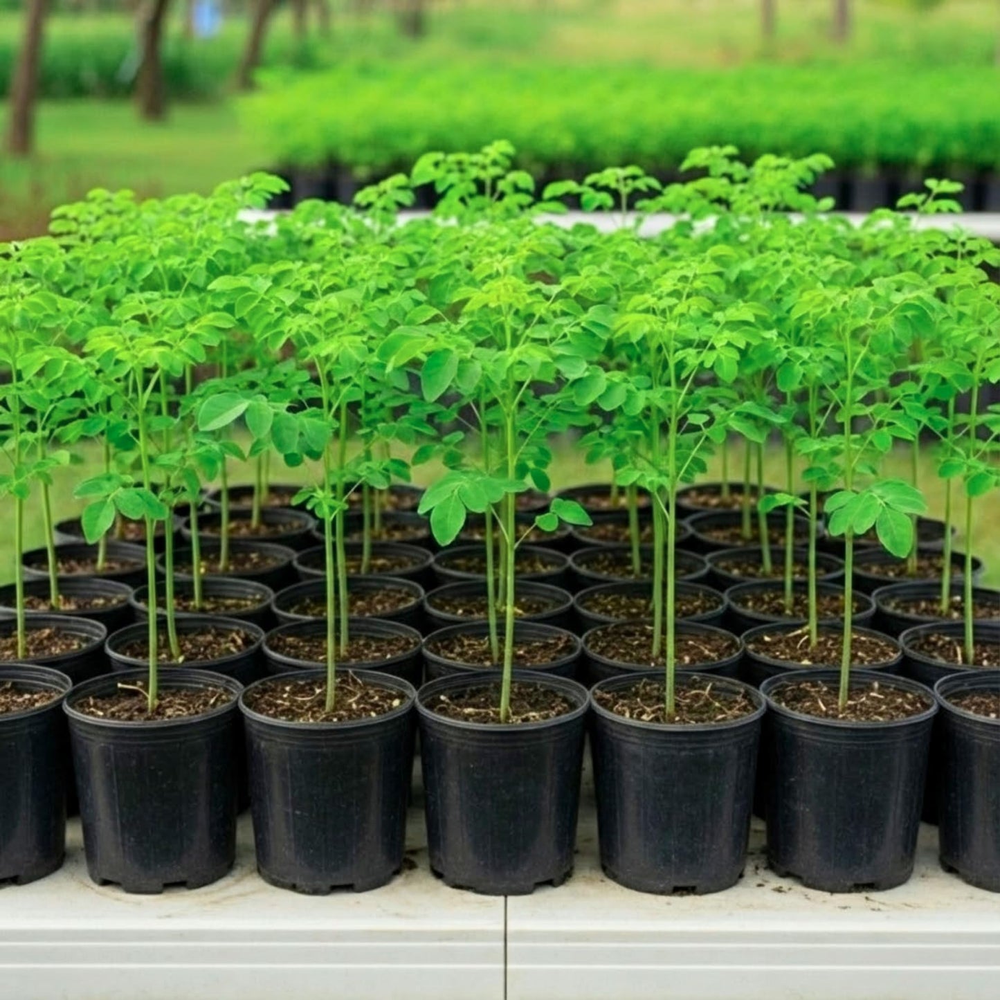Moringa Oleifera Live Trees Plants in One Pot, 6-10" Tall, Drumstick Horseradish Malunggay Trees Herb, Zones 9-11, 8 Months Old Seedling Tree