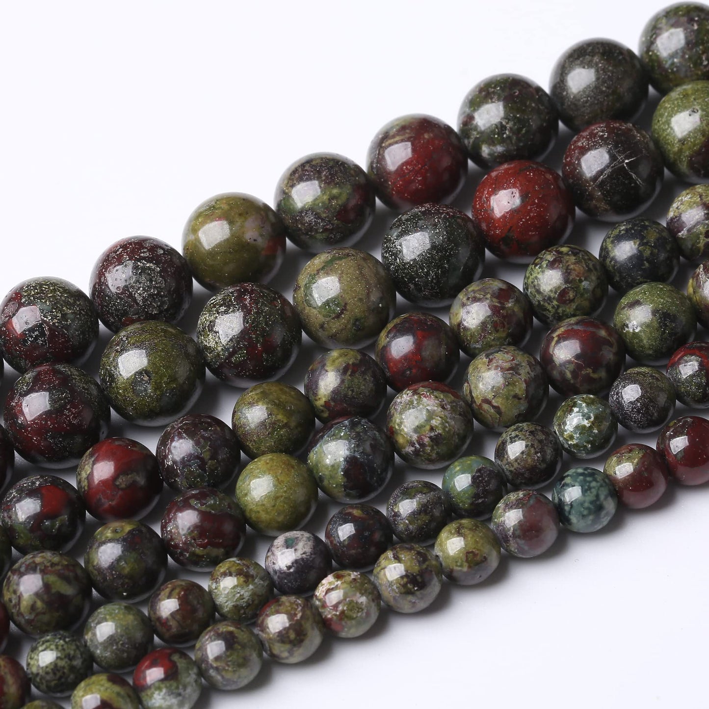 8MM Dragon Blood Stone Round Loose Beads Natural Gem Beads Crystal Energy Stone Beads for Jewelry Making DIY Bracelet Necklace