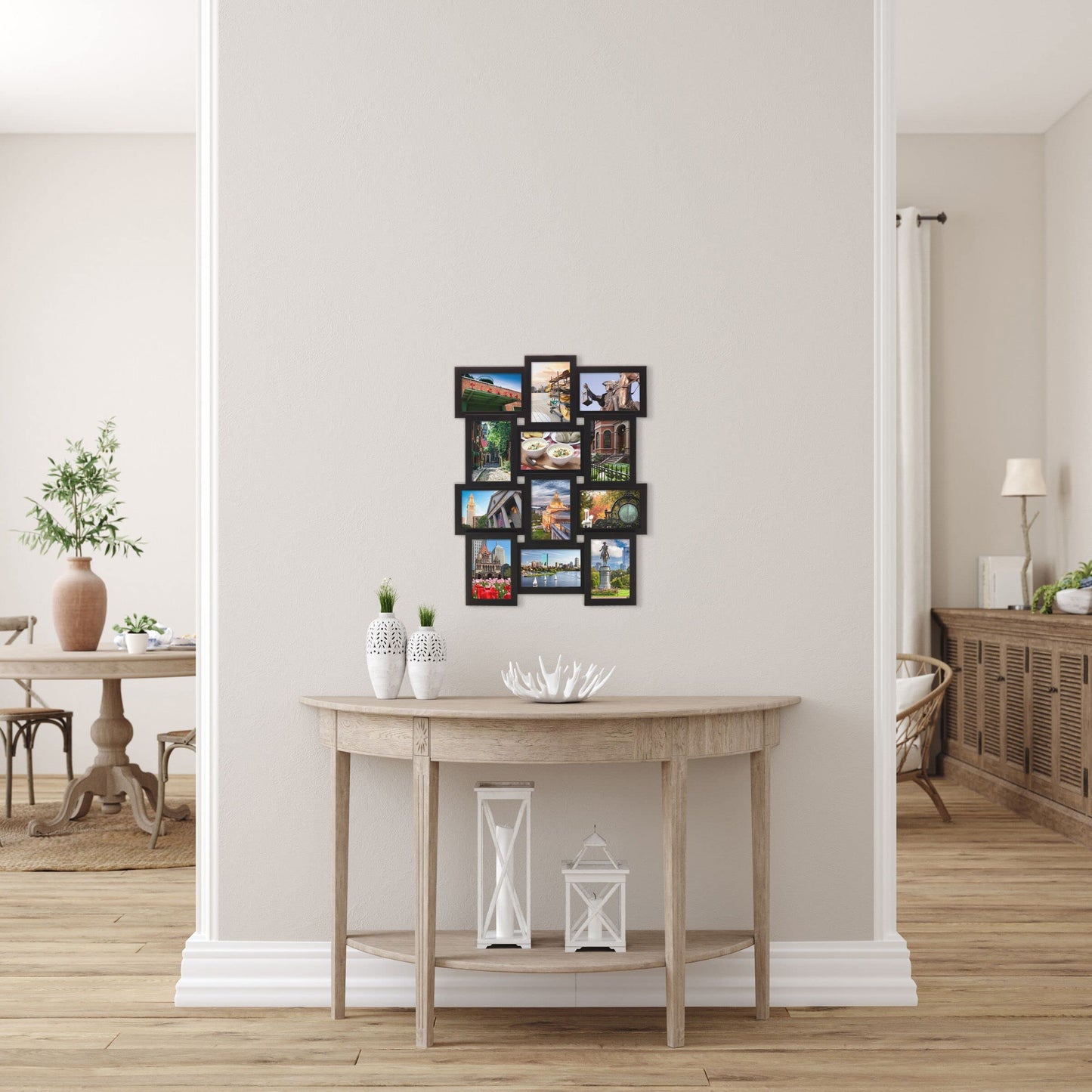 MELANNCO Collage Picture Frame for Wall, Holds 12 Photos - Six 4x6 and Six 6x4 Images, 18x23 Inch Black Plastic Frame, Hang Horizontal or Vertical, Gallery Wall Decor