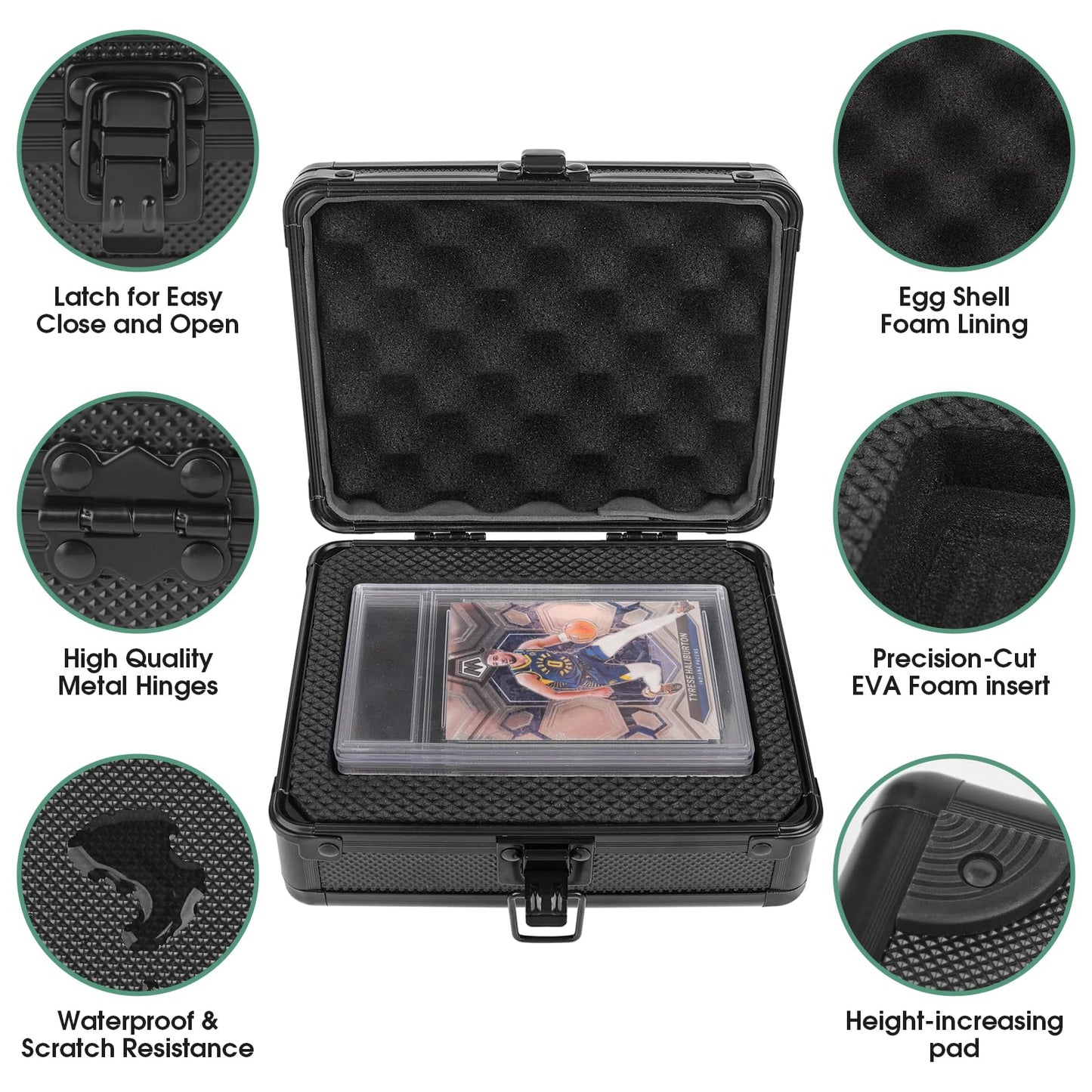 SolidCase Single Sport Card Case for PSA BGS SGC Slabs,Mini Slab Case for sports card, Deluxe Small graded Card Case for baseball card slabs Compatible with up to 2 PSA slabs or 2 BGS Slabs