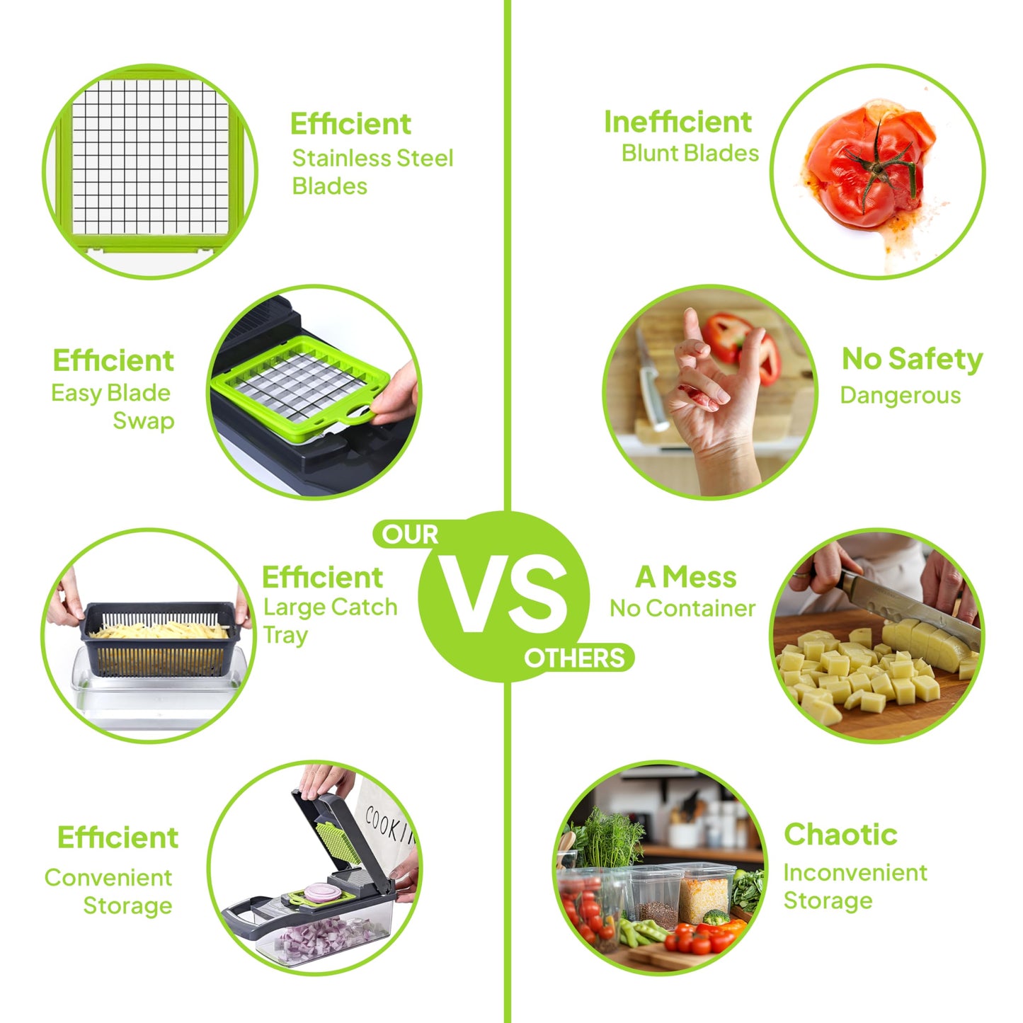 Pro-Series 16-in-1 Vegetable Chopper & Food Chopper with Container - Multi-Blade Cutter, ABS Mandoline Slicer, Fruit Slicer, Onion Chopper, Dicer, Grater, Kitchen Gadgets & Accessories