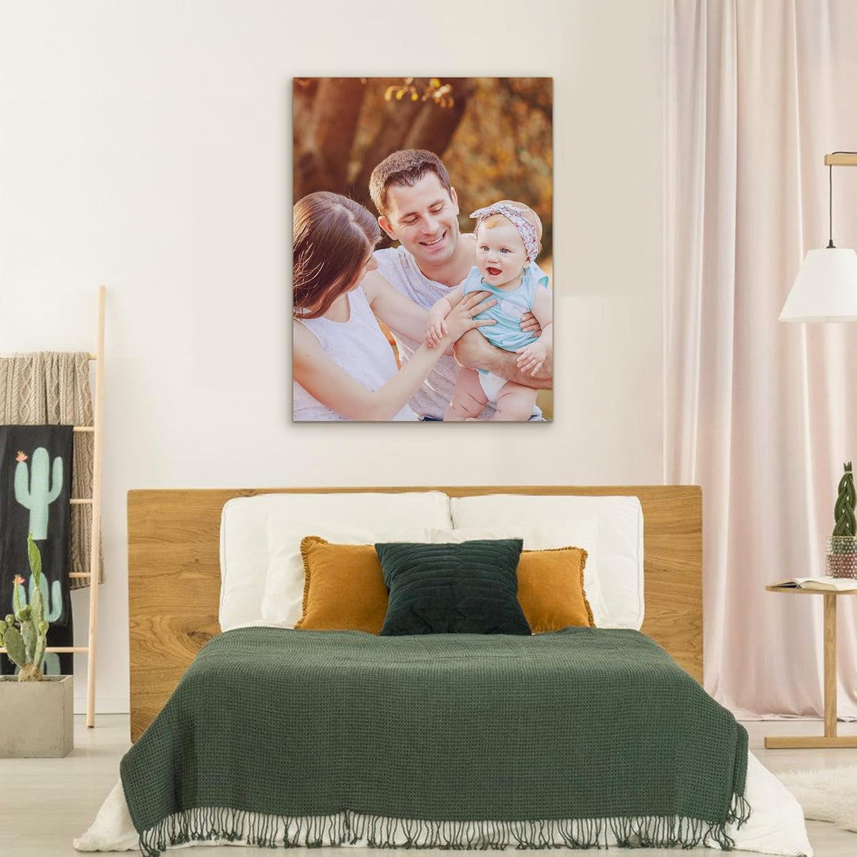 Custom Canvas Prints with Your Photos- Personalized Print Canvas Pictures, Custom Wall Art Gift for Living Room, Bedroom, Wedding Family Baby Pets Framed 14 x 11 inche