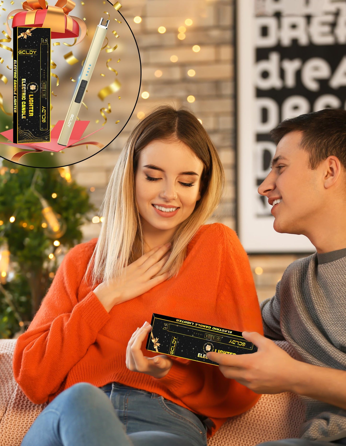 2 Pack Electric Candle Lighter, Gifts for Her/Him, USB Arc Rechargeable Windproof Long Lighter for Candle, Best Stocking Stuffers 2025, Birthday Gift for Women Men Mom Wife Sister,Gift for Sister