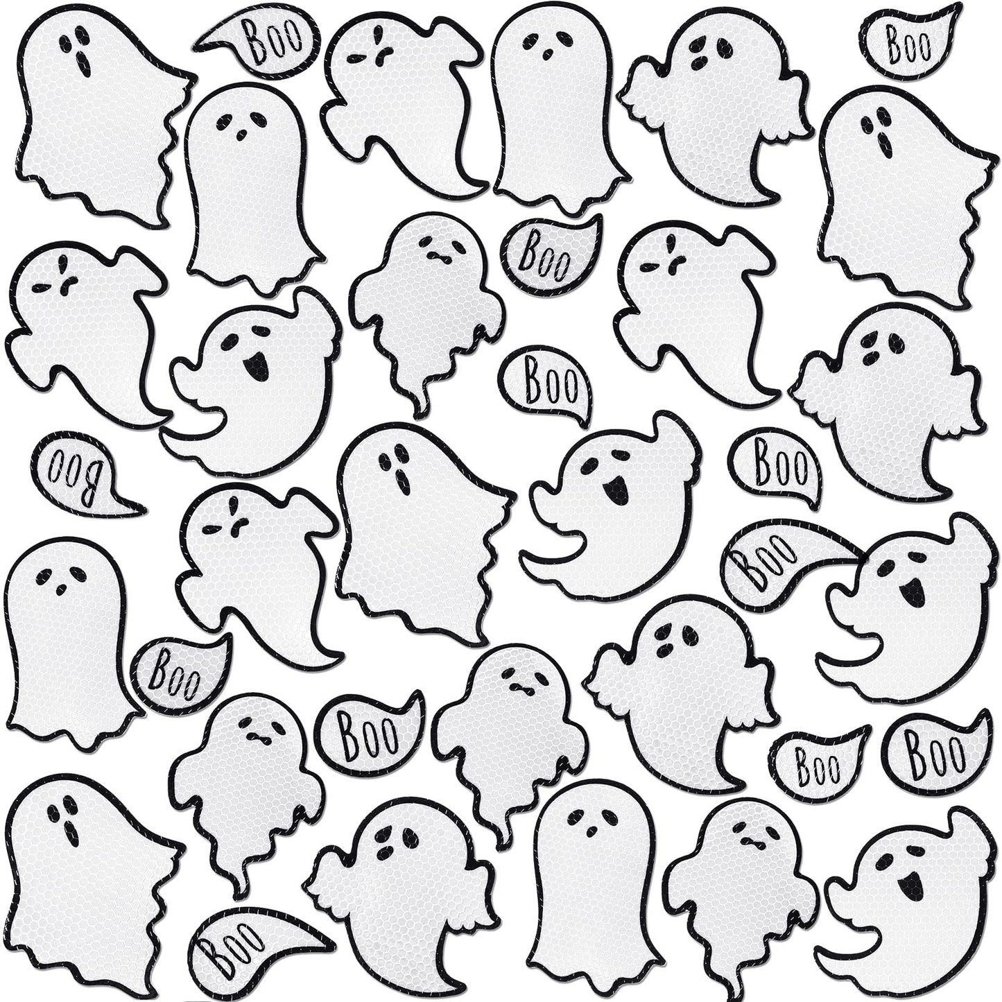 Chinco 36 Pcs Halloween Ghost Car Magnets Reflective Ghost Boo Refrigerator Automotive Magnet Stickers Cute Holiday Fridge Garage Door Decorations Holiday Waterproof Magnetic Decals