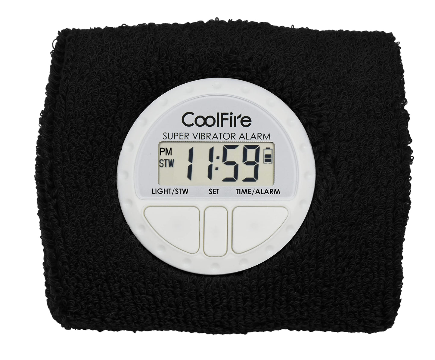 Coolfire Vibrating Alarm - Silent Wristband Vibrating Alarm for Deep Sleep (Black)