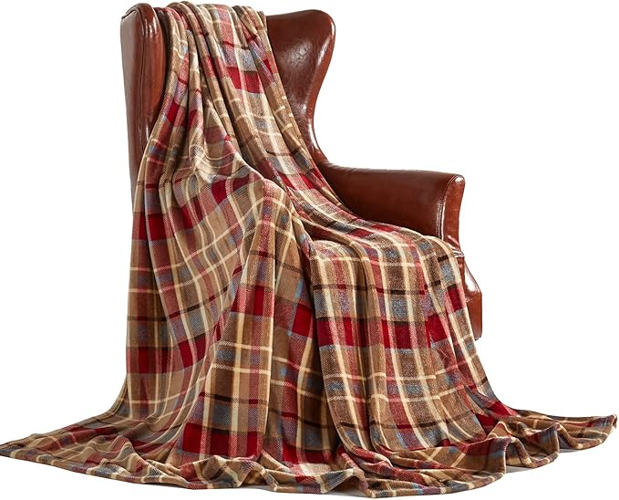MERRYLIFE Throw Blanket Plaid | Ultra-Plush Soft Colorful Oversized | Decorative Couch Travel Blanket | Queen Size(90" 90", Love Urban)