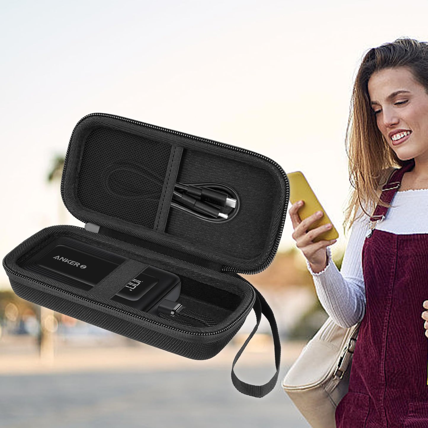 khanka Hard Travel Case Replacement for Anker Zolo Power Bank, 10,000mAh 30W Portable Charger, Case Only.(Black)