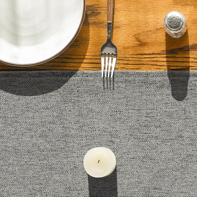 Artoid Mode Light Grey Table Runner, Seasonal Washable Kitchen Dining Table Decoration for Home Party Decor 13x90 Inch