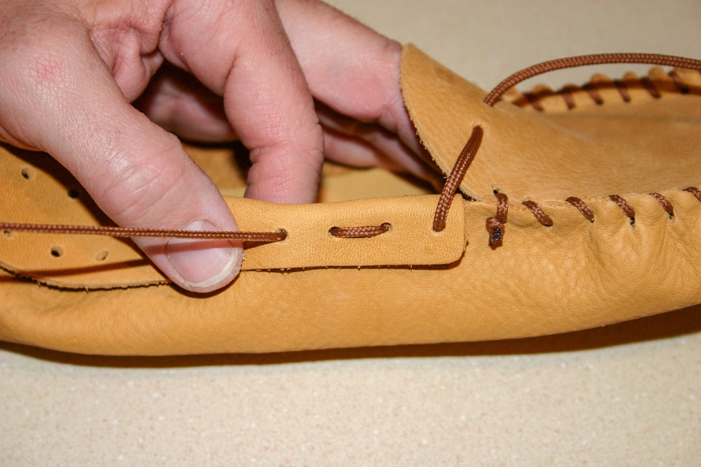 Realeather Adult Moccasin Leathercraft Kit, 10-11, Golden Tan