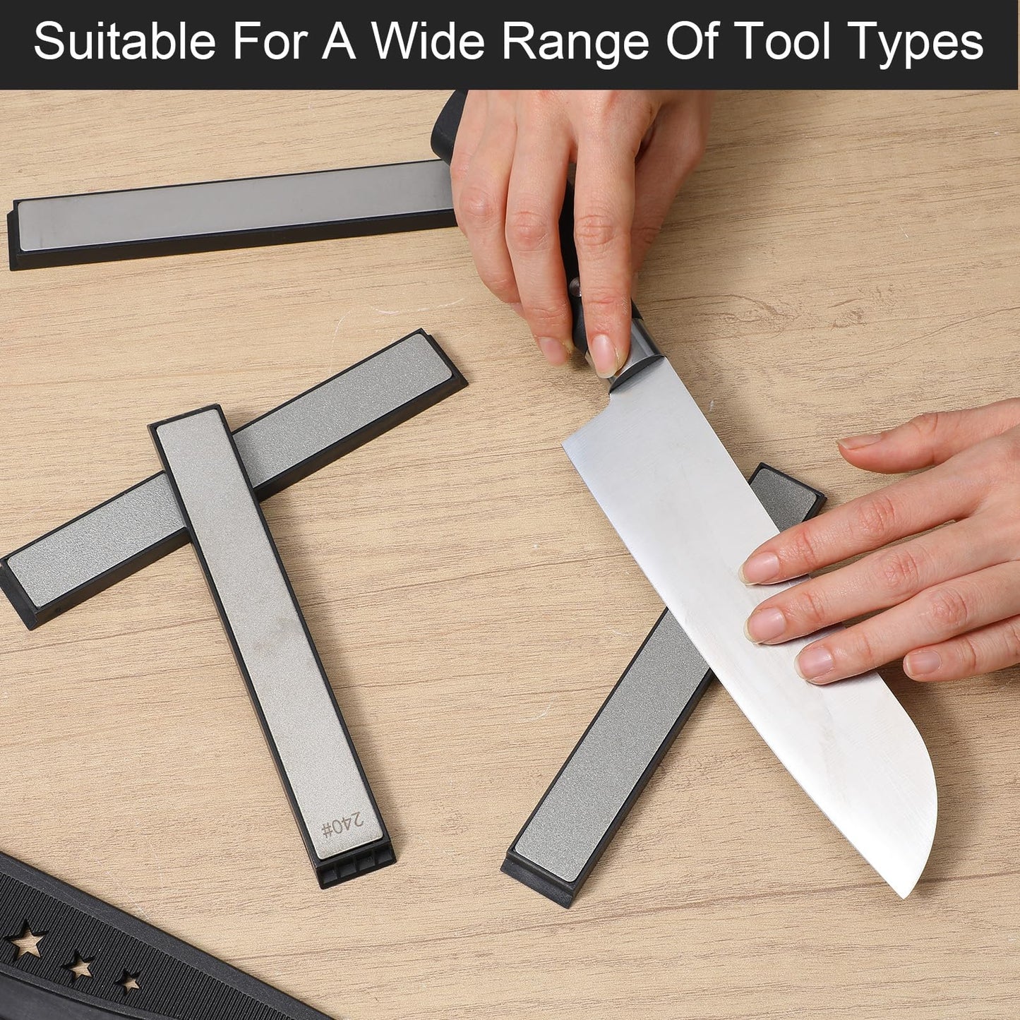 10 PCS Diamond Knife Sharpening Stones Set, Diamond Plates Kit, Knife Sharpener Fixed-Angle Kit 120/240/400/600/800/1000/1500/2000/2500/3000 Grit