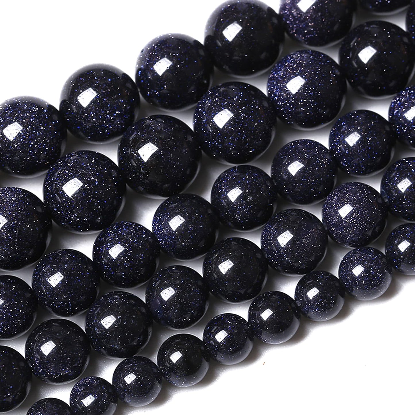 Natural Blue Sand Stone Beads for Jewelry Making Round Gemstone Beads DIY Bracelet Necklace 180pcs 4MM 2 Strands 32"
