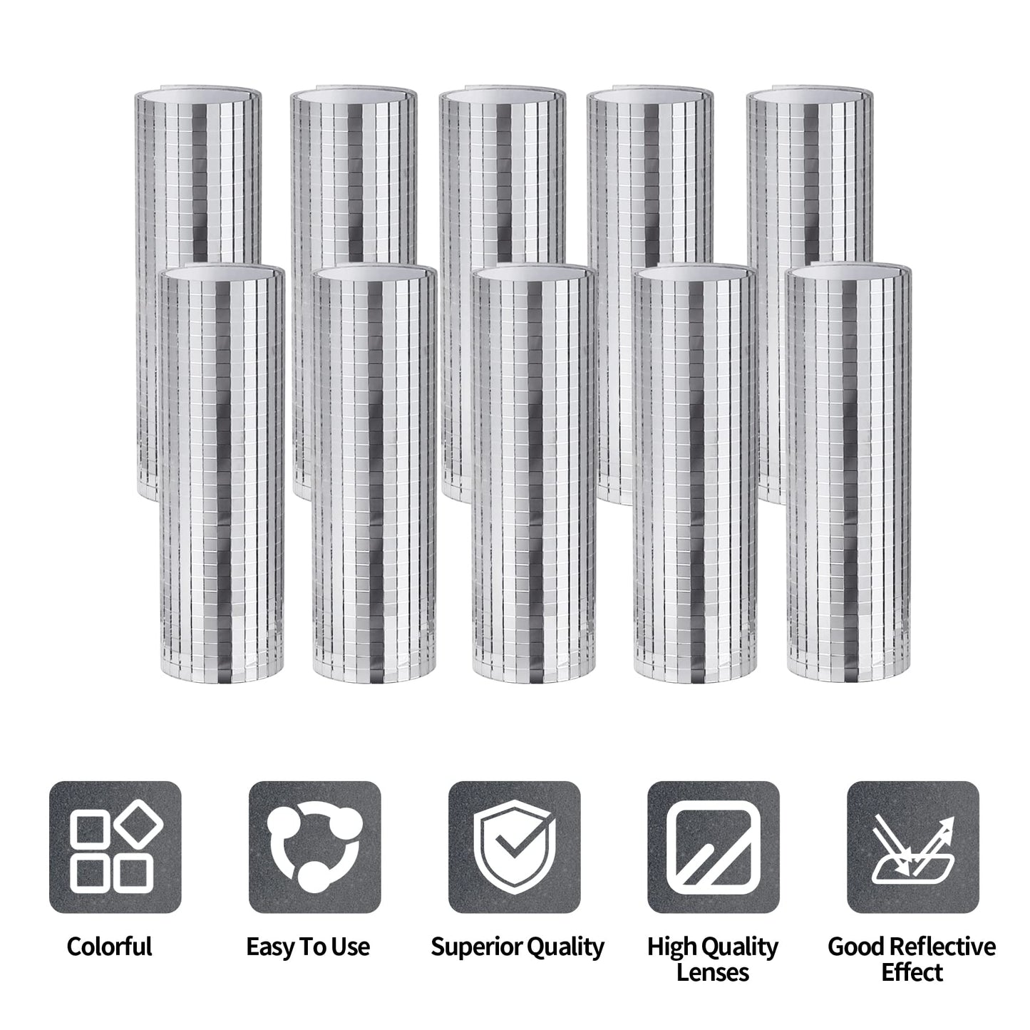 18000 PCS Silver Mini Square Disco Tiles, 5 x 5 mm Self-Adhesive Mirror Mosaic Tiles，Glass Mosaic Stickers for Vases, Cups, Home Decoration