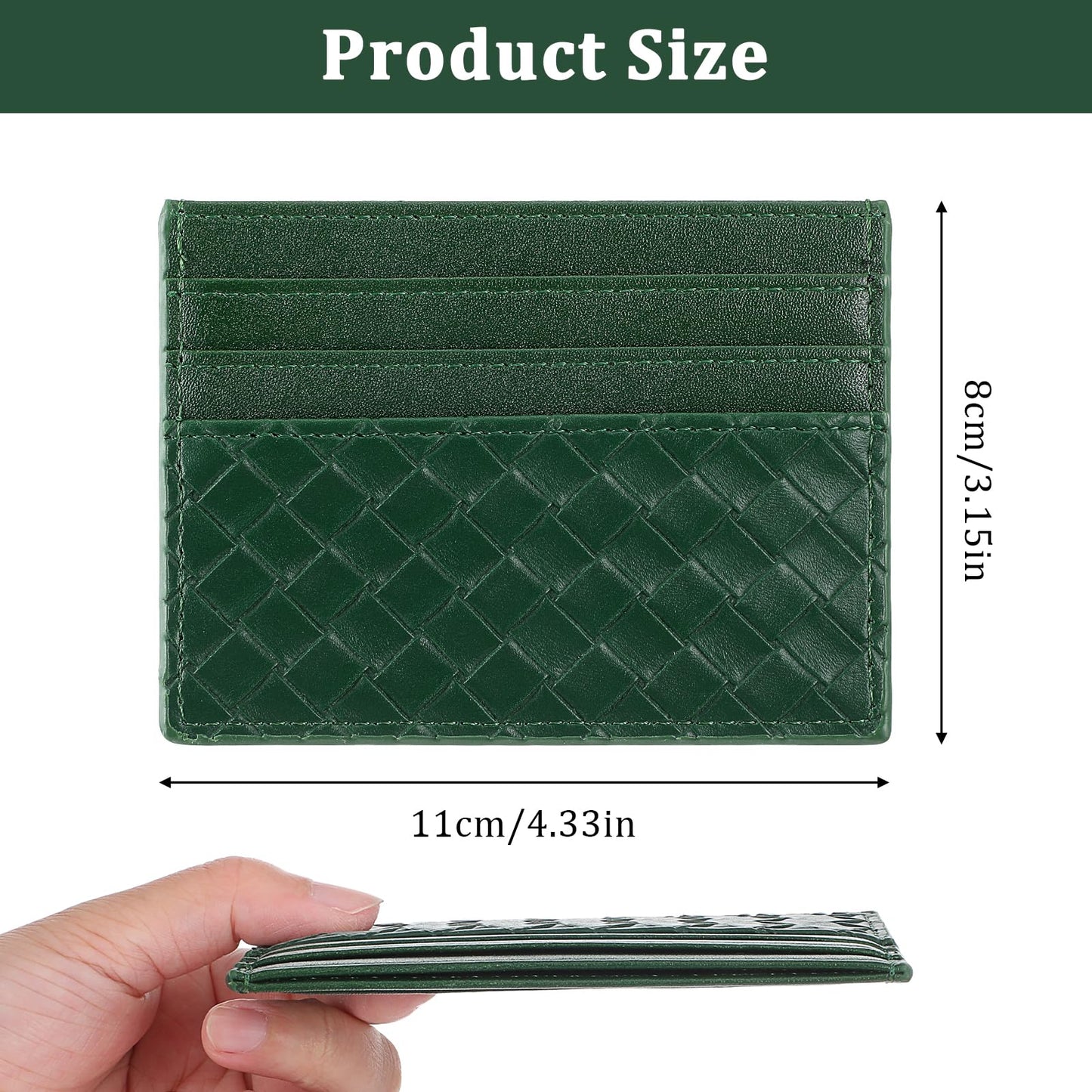 HJZHII Credit Card Holder Wallet, Slim Minimalist Wallet Blocking Leather Front Pocket Wallets 6 Card Slots Card Case for Men Women
