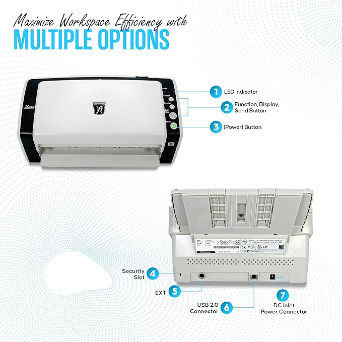 Fujitsu fi-6130 Sheetfed Scanner - 24 bit Color - 8 bit Grayscale - 600 dpi Optical - USB - Energy Star Compliance (Renewed) | Duplex Adf, 50-Sheet Adf, 600 Dpi Optical, 8-Bit Grayscale, Energy Star Compliant