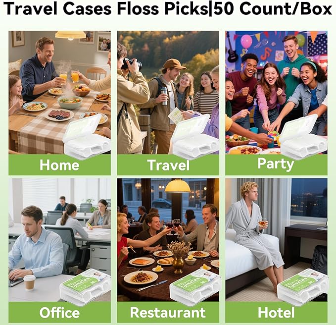 Floss Picks 1000 Count Dental Floss Sticks Gen 5 Bulk Tooth Picks Flossers with Travel Case Toothpicks for Family Restaurant Adults Teeth Cleaning