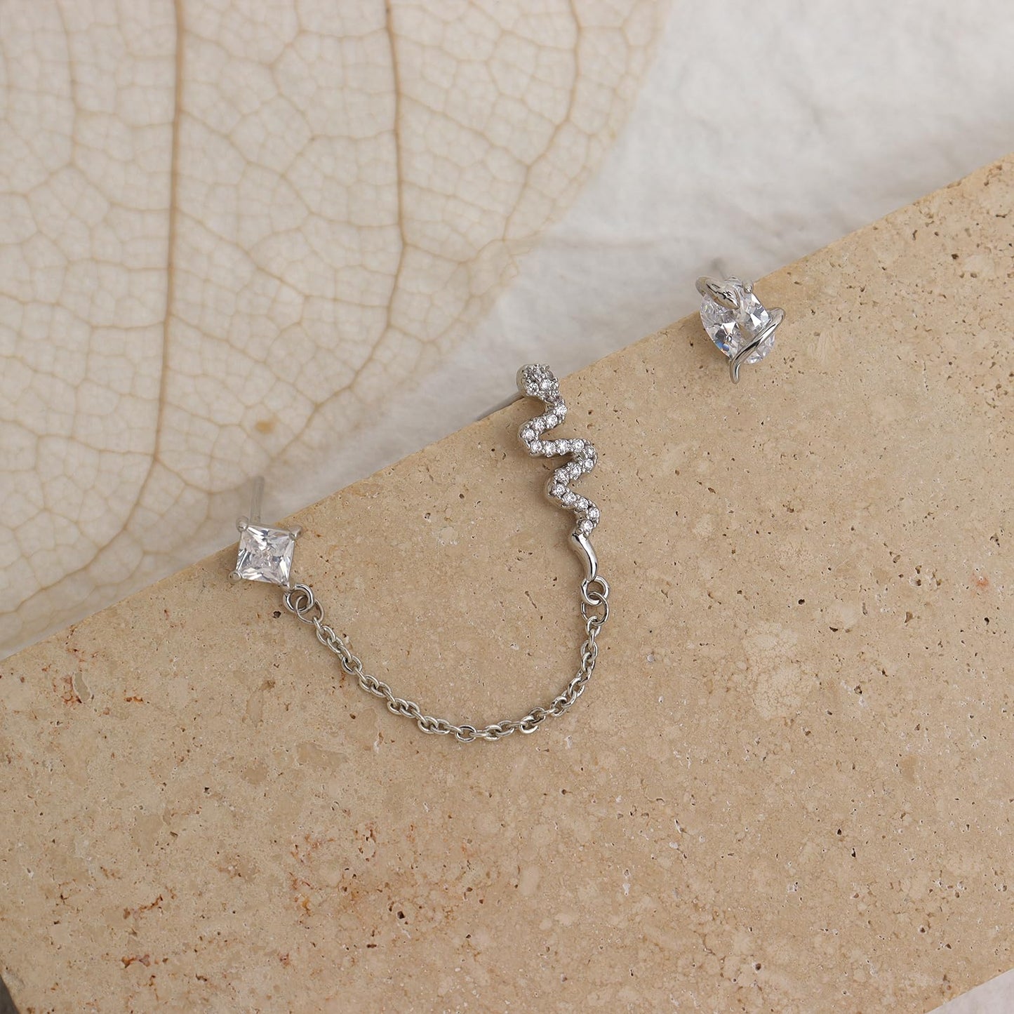 Frigotine Silver Snake Small Hoop Stud Earrings Stack Set for Women, Dainty Sparkly Rhinestone Crystal Drop Multiple Piercing Cartilage Huggie Earing Holiday Prom Fashion Jewelry Gift