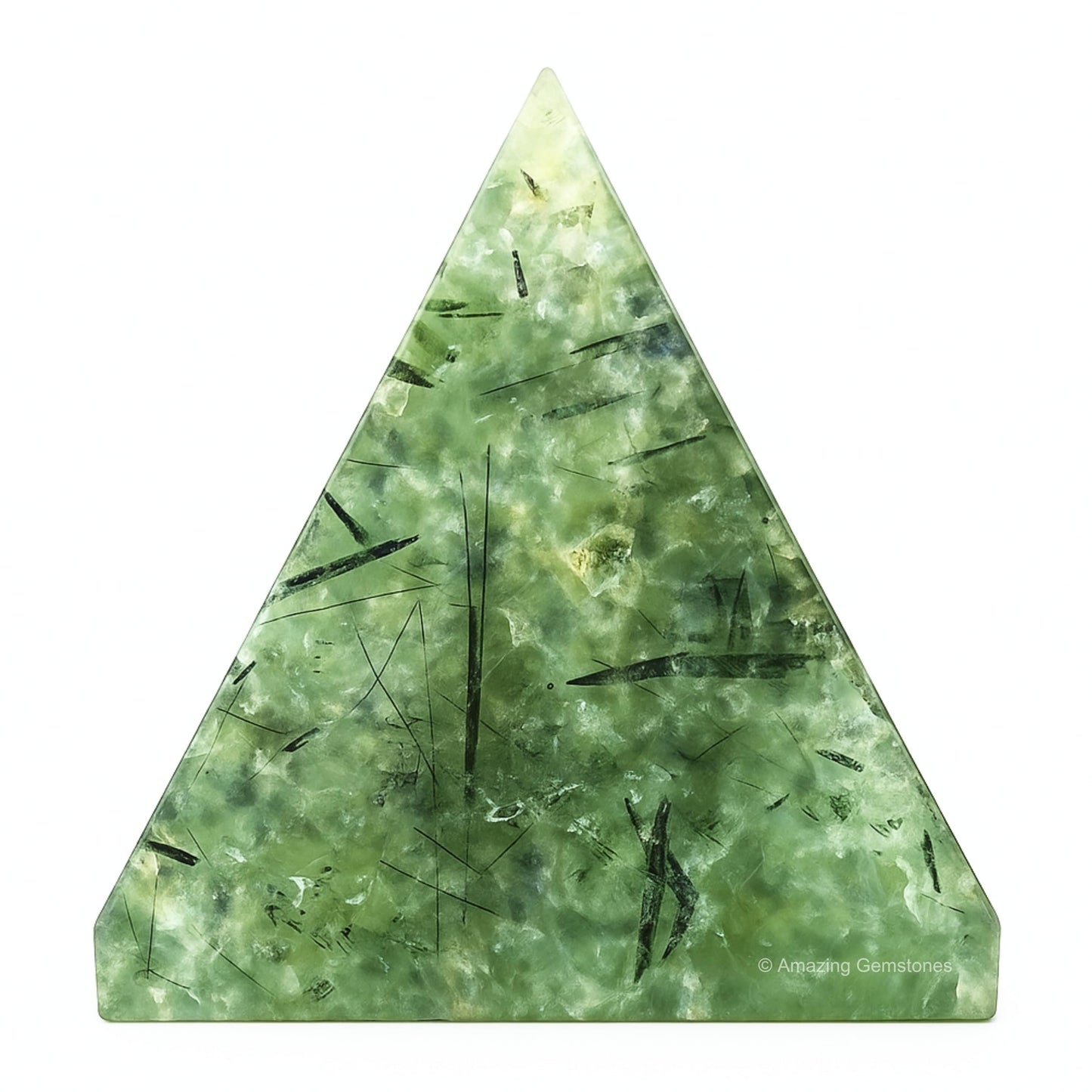 Prehnite Pyramid Crystal Healing Stones - 1.5" Great Pyramid Figurine of Natural Stone Pyramid for Meditation, Reiki, Chakra Balancing and Crystal Pyramids Grid