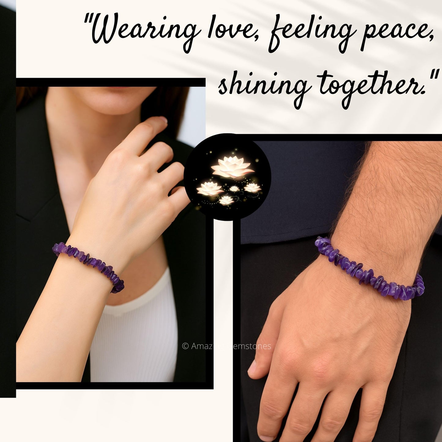 Amazing Gemstone Chips Bracelet (Amethyst)