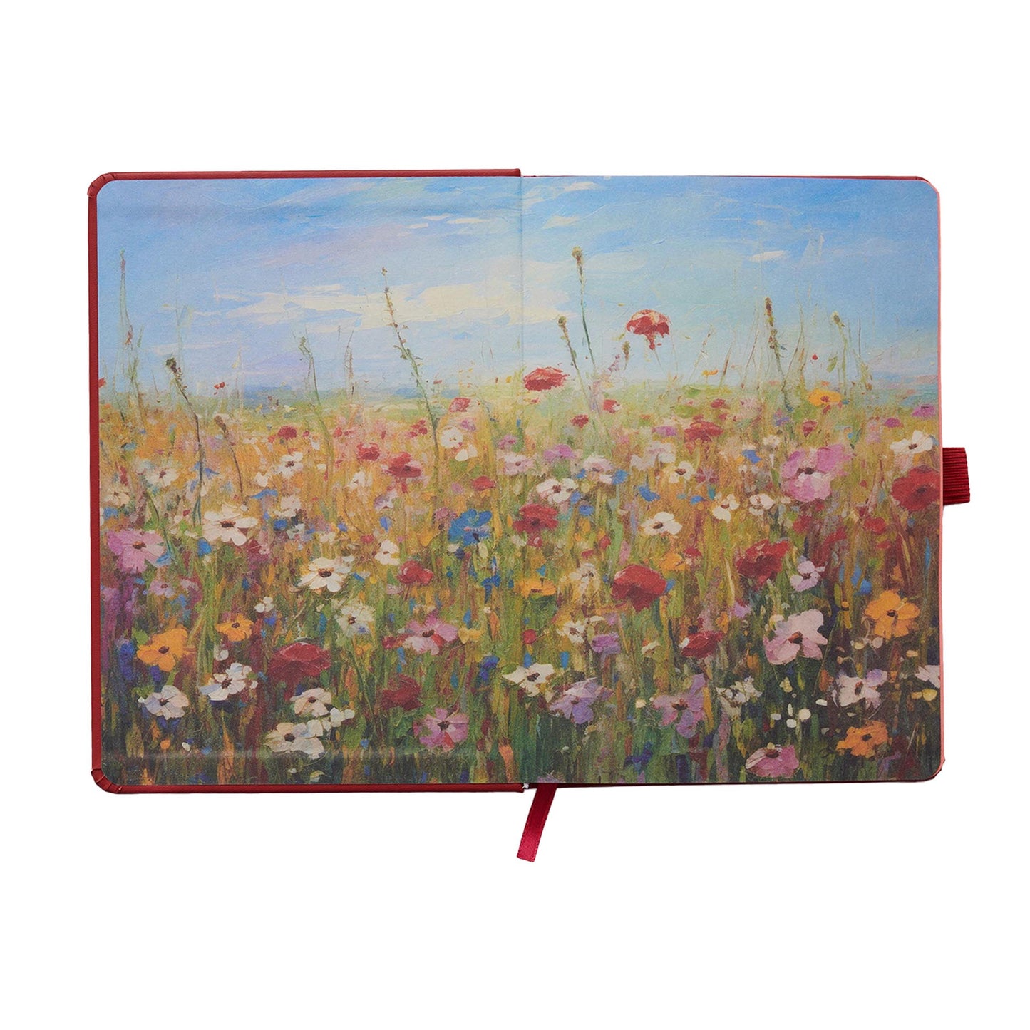 Soulbook - Notebook Hardcover Medium A5, 176 Dotted Pages Journal with Pen Loop, Red