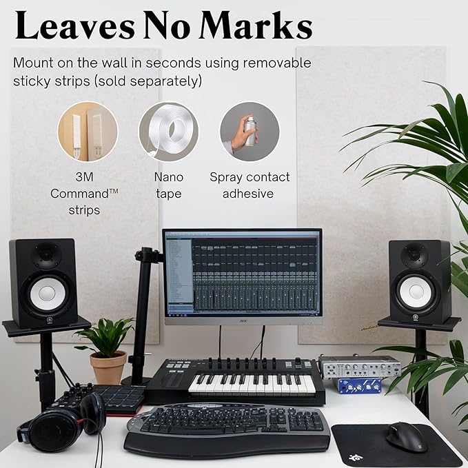 AudioSilk Acoustic Panel, Large, 46" x 23", Pure White