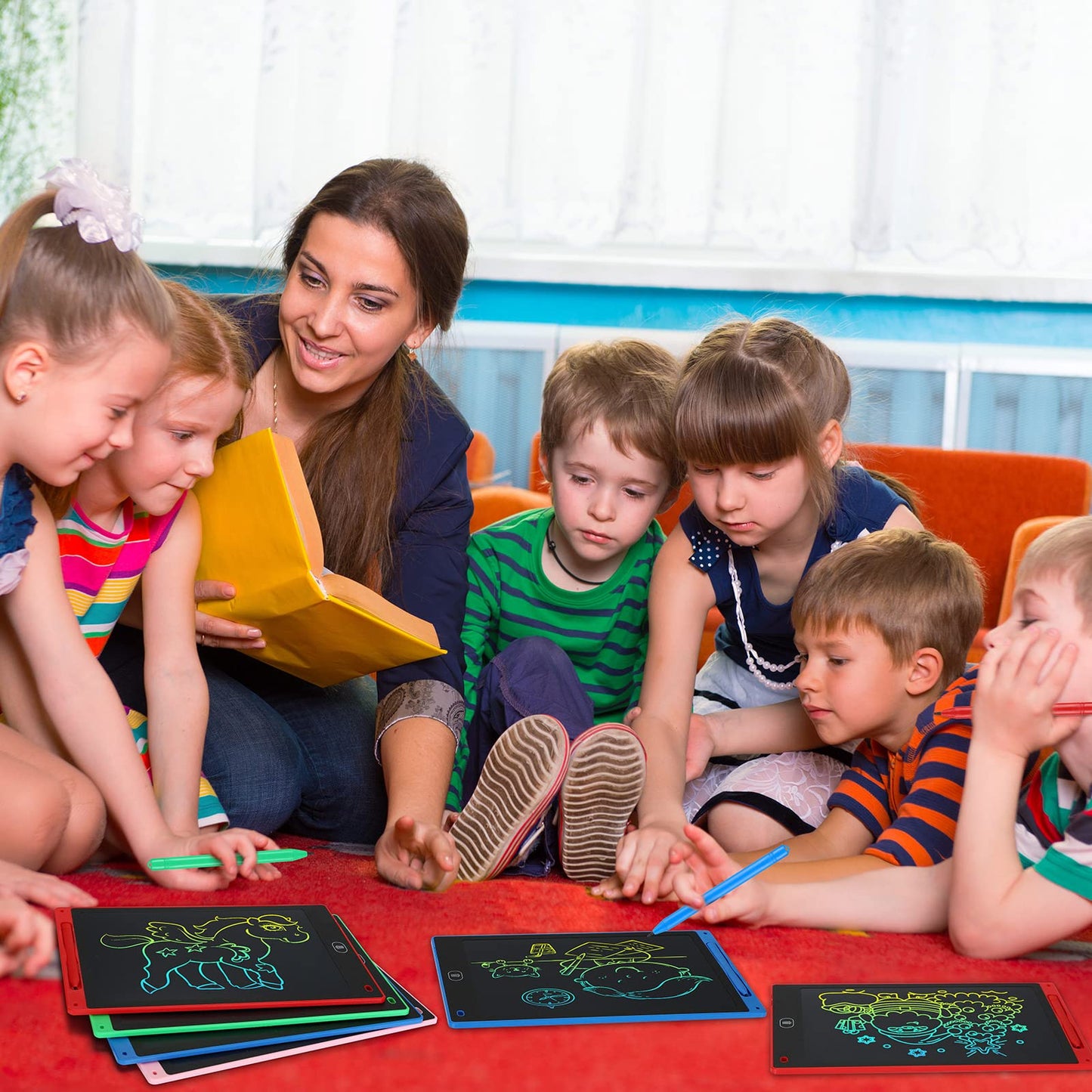 20 Pcs LCD Writing Tablet for Kids 10 Inch Electronic Doodle Board Colorful Screen Doodle Board Erasable Pad Drawing Pad for Kids Toddler 6 Years Old Educational Learning Toy (Black Screen)