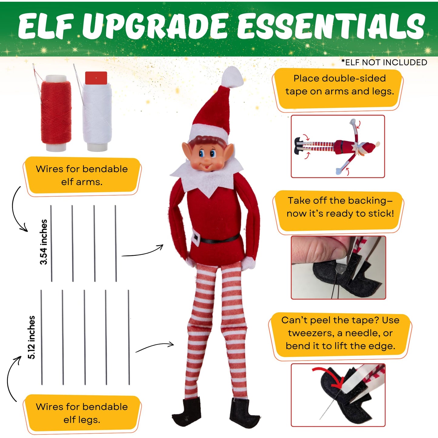 XOXO Parents Northpole Pro™ Elf Upgrade Kit for Adults – DIY Posable Elf Doll Kit – Includes Wire, Tools, Message Cards & Instructions