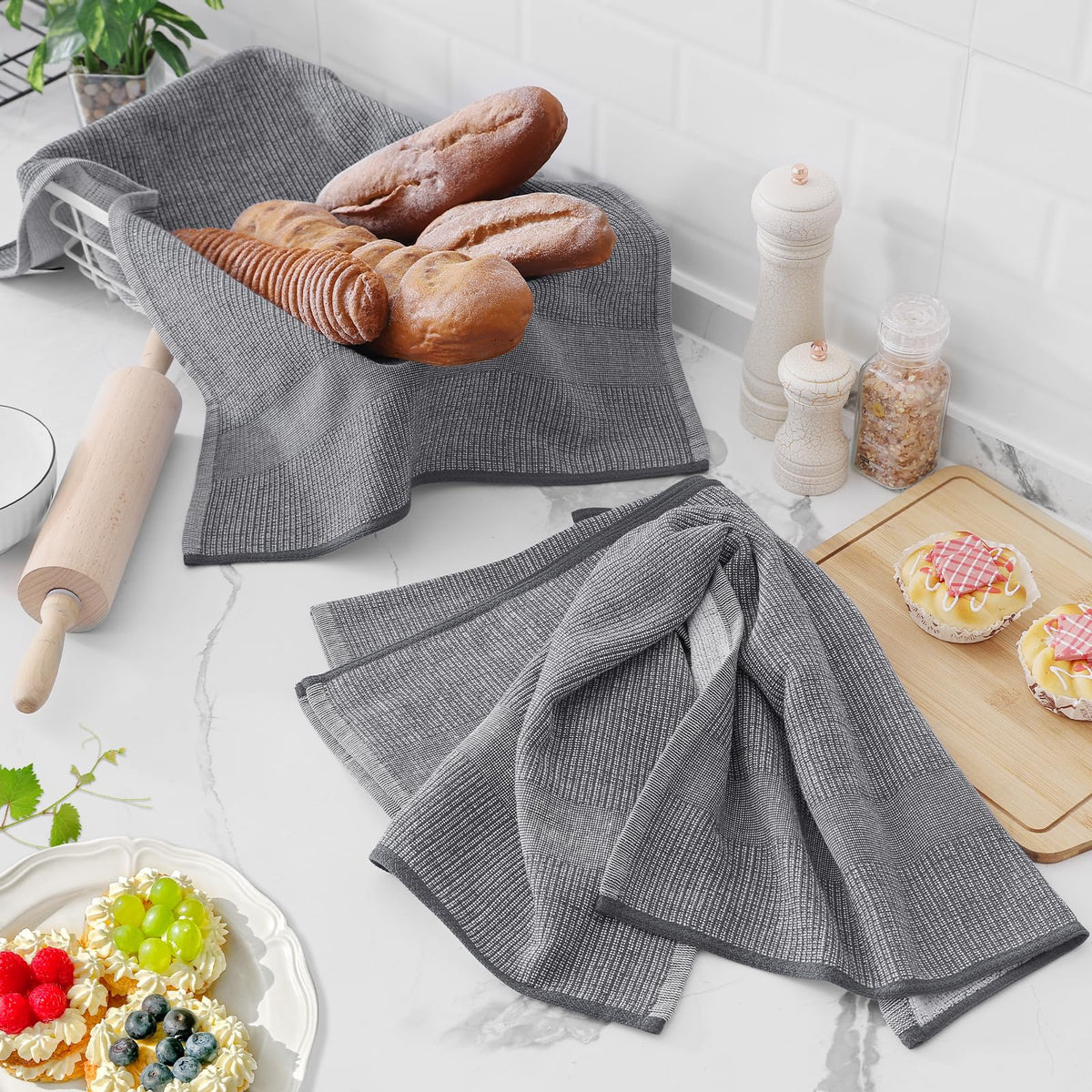 380 GSM Cotton Premium Kitchen Towels 3 Pack (3 Count)