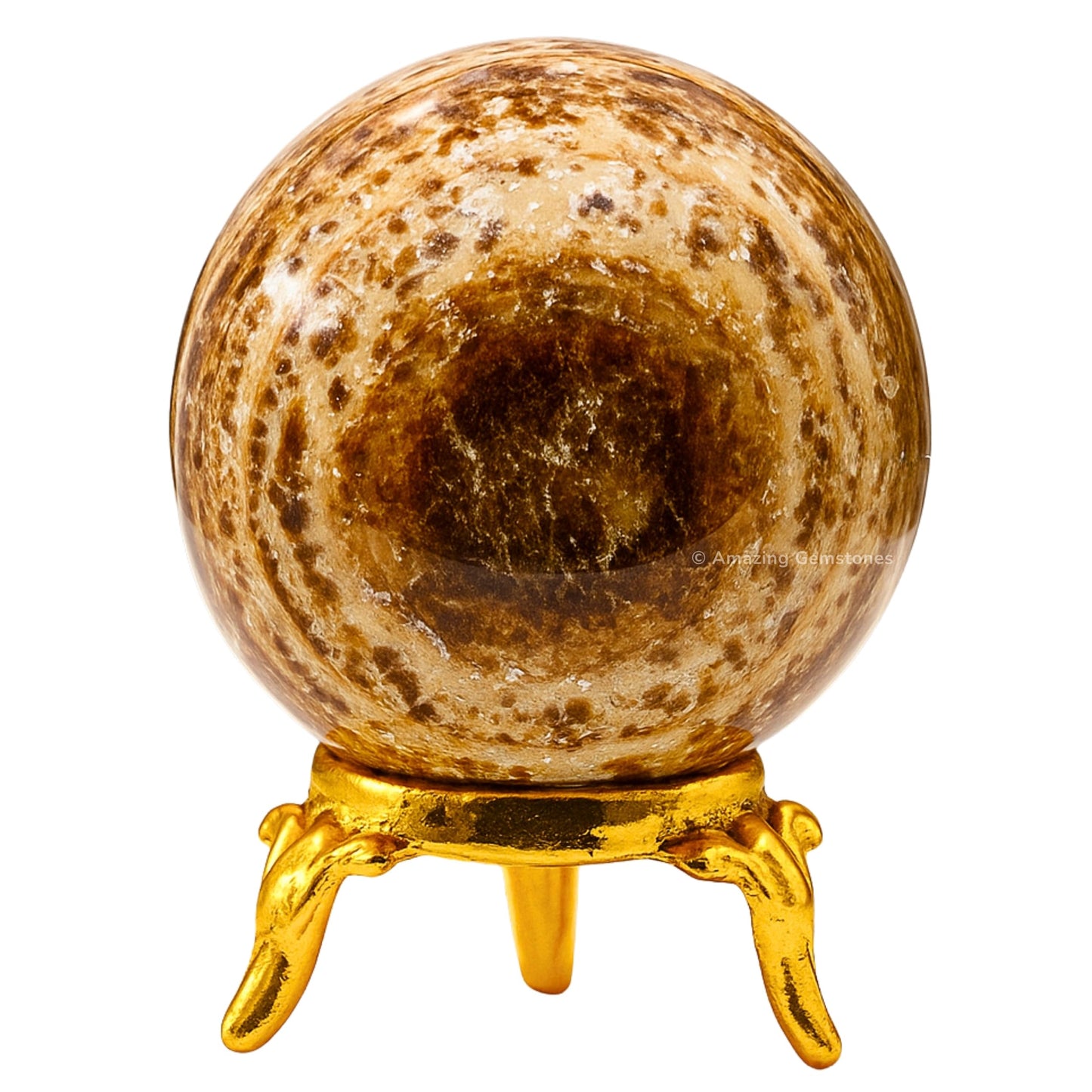 Amazing Gemstone Aragonite Crystal Ball with Stand - 2" Inches Crystal Sphere Meditation Balls for Witchcraft and Decorative Balls
