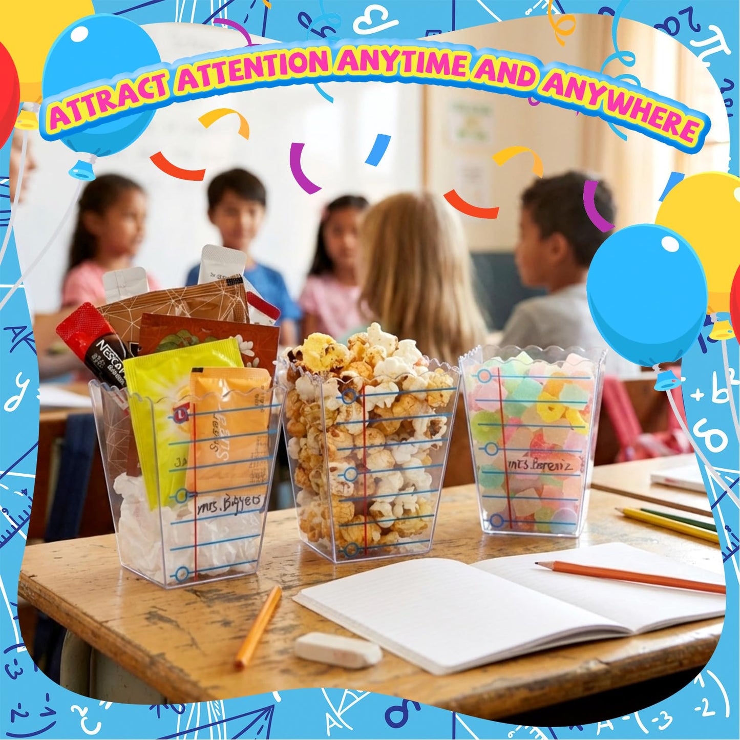 Mimorou 12 Pcs Teacher Gift Box Teacher Appreciation Gift Container Thank You Pencil Notebook Composition Book Crayon Candy Popcorn Holders for End of Year Graduation Party (Lined Style)