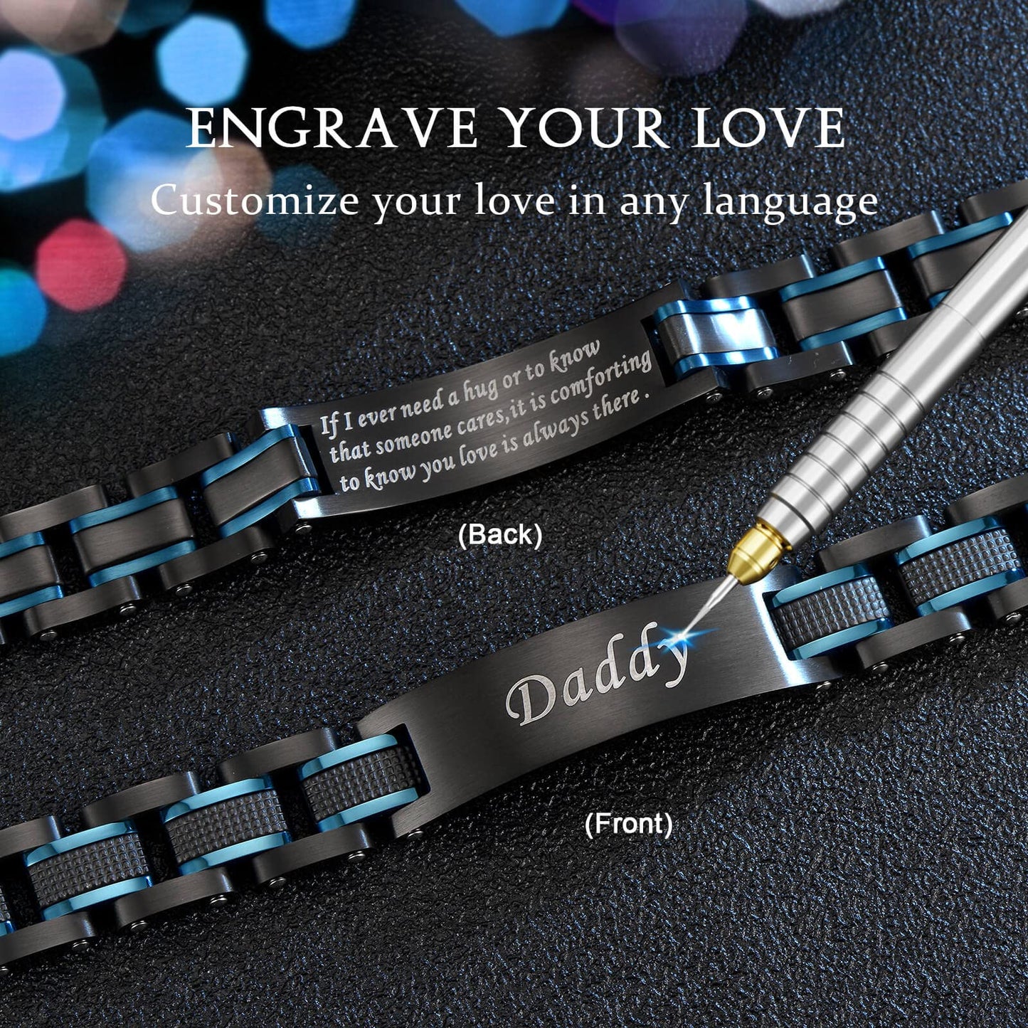 Zillaly bracelets for men Personalized Sculpture Father Jewelry Men's Gift Father