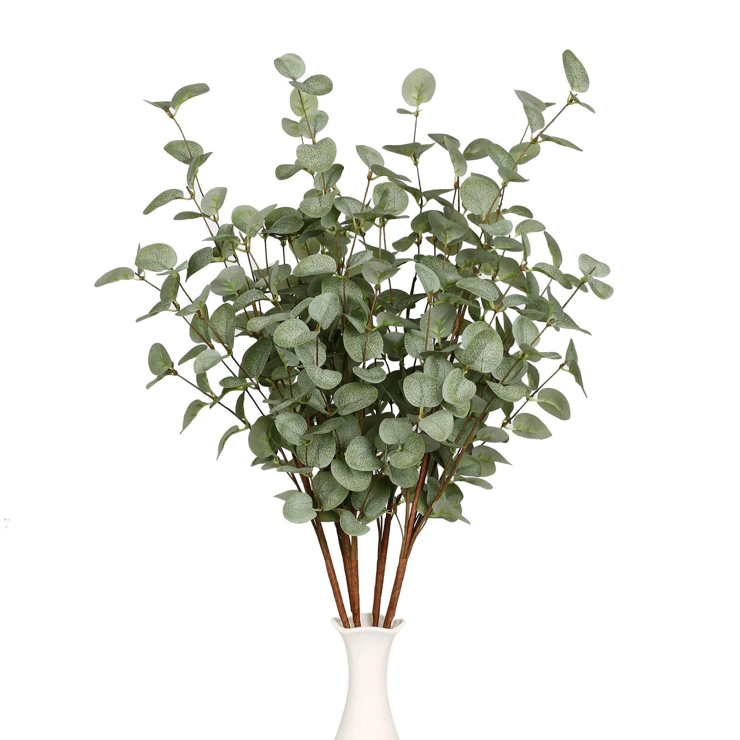 VGIA 6 Pcs 27" Eucalyptus Stems Greenery Stems Eucalyptus Leaf Spray in Green Silk Plastic Plants Floral Artificial Plants for Home Party Wedding Decoration