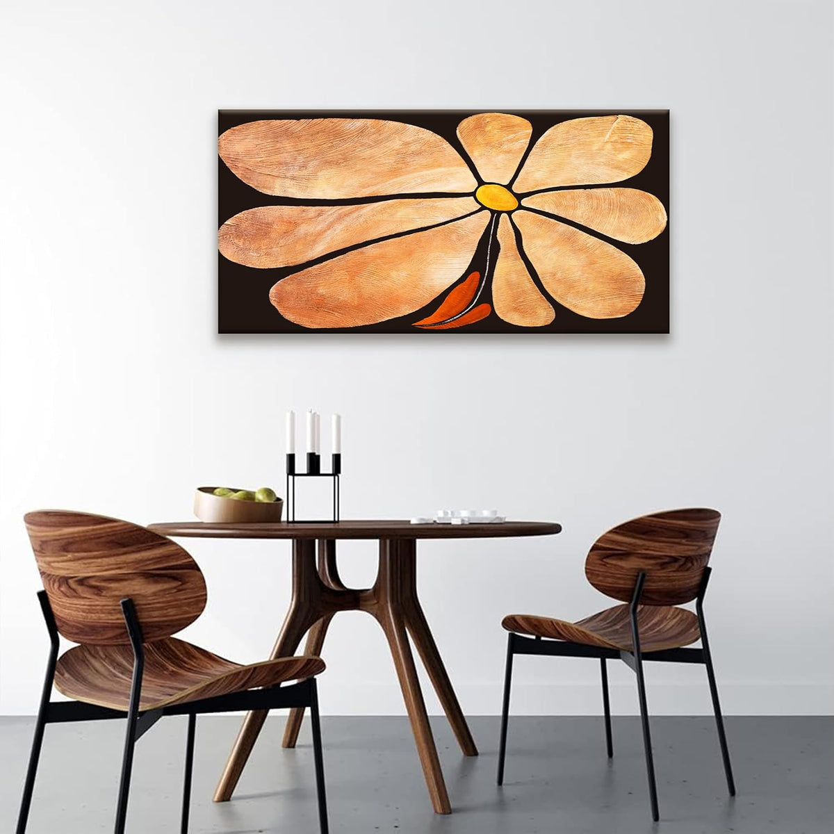 Flower Abstract Wall Art Canvas Art Wall Decor Prints Picture Landscape Flowers Painting Brown Floral Wall Art Bedroom Bathroom Office Home Wall Decor 20"X40"Ready To Hang