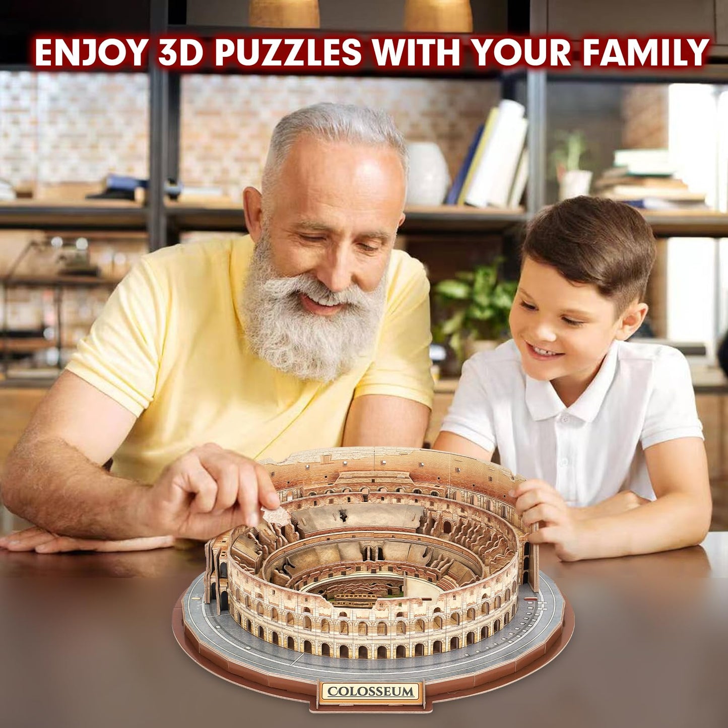 CubicFun 3D Puzzles for Adults Kids New Version Italy Rome Colosseum Jigsaw Puzzle DIY Building Model Kit Birthday Gift for Boys Girls Age 10+, 163 Pieces Easter Gift