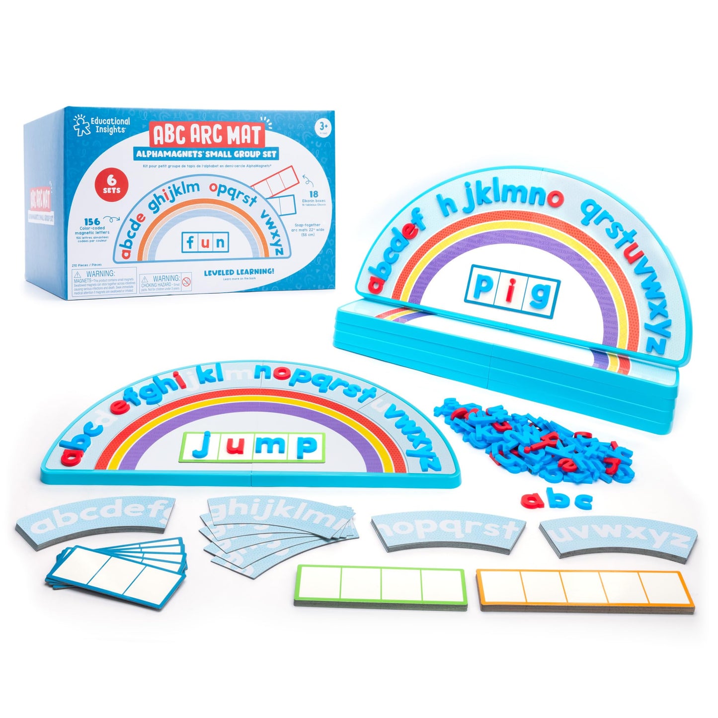 Educational Insights ABC Arc Mat AlphaMagnets Small Group Set - Alphabet Magnets for Kids, Magnetic Spelling Set & Letter Learning Board, Classroom or Homeschool ABCs Activity for Kids Ages 3-5