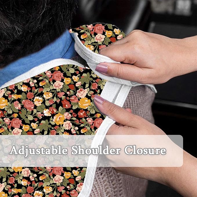 4 Pack Terry Cloth Adult Bibs with Crumb Catcher, Washable Adjustable Adult Bibs for Unisex Men Women Elderly Seniors
