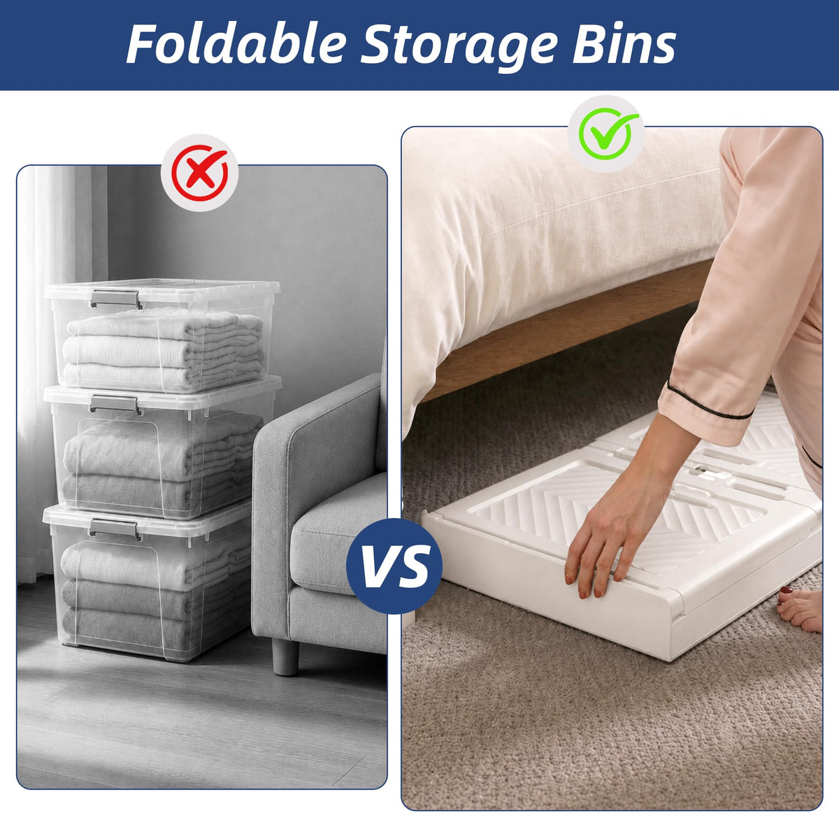 190QT 47Gal Stackable Storage Bins with a Lid