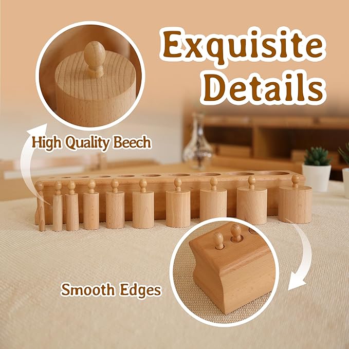 MONTESSORI OUTLET Cylinder Block (Part 2) for Children Aged 3-6 Montessori Education at School and Home