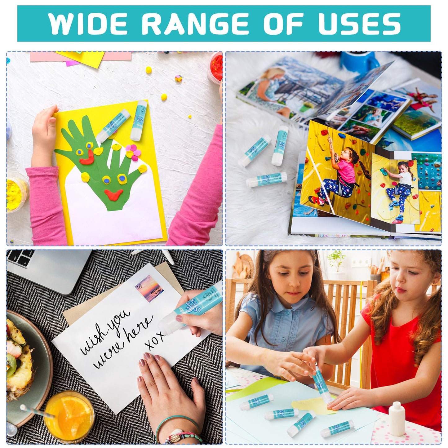 Zubebe 200 Pcs White Glue Stick Bulk Washable for End of Year Crafts Home School Classroom Students Teachers Employees Scrapbooking Crafting Stationery Supplies (0. 32 Oz)