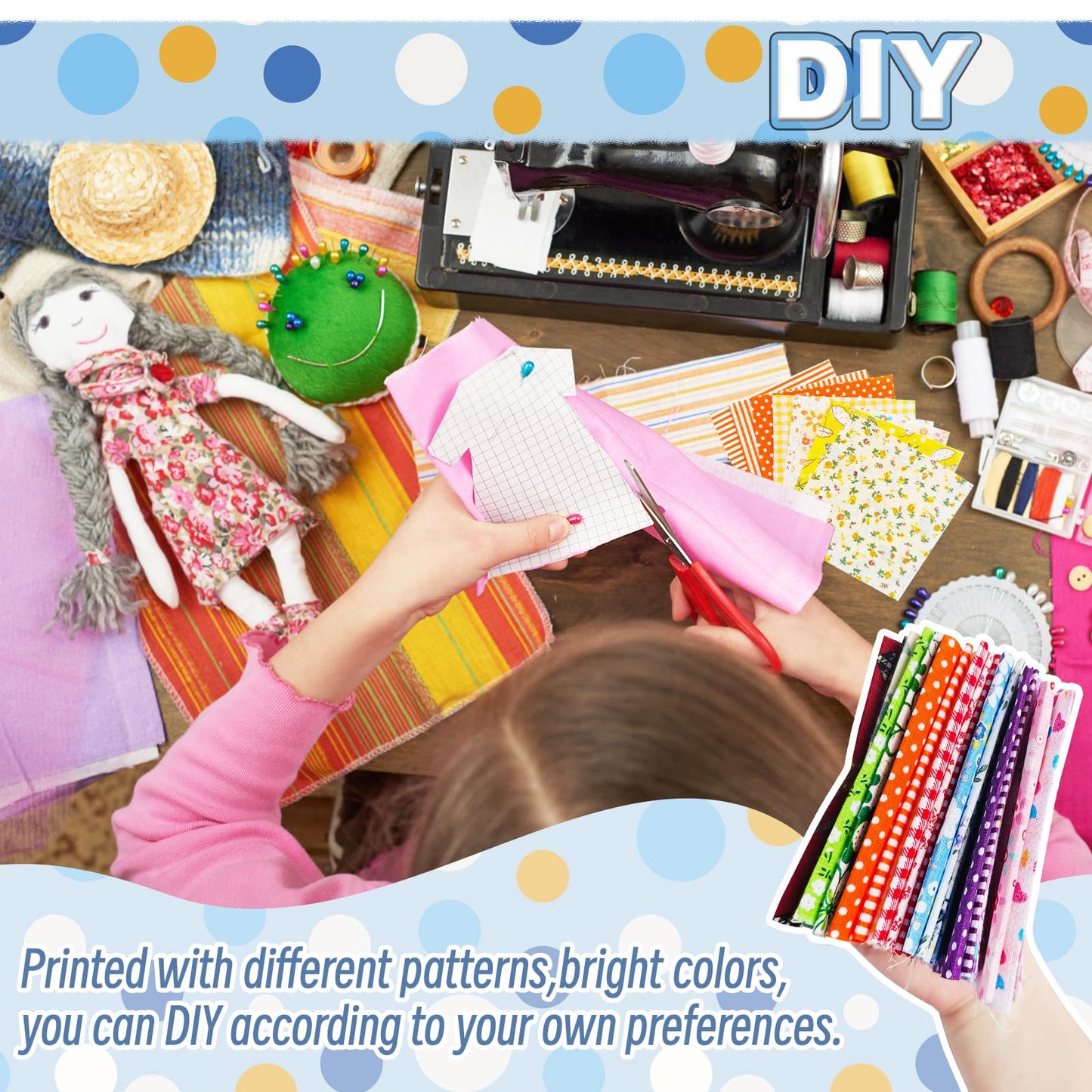150Pcs 4" x 4" (10cm x 10cm) Cotton Craft Fabric Bundle Squares,Squares Sheets Patchwork,Pre-Cut Quilt Squares,DIY Sewing Quarters Bundle,Quilting Fabric Bundles