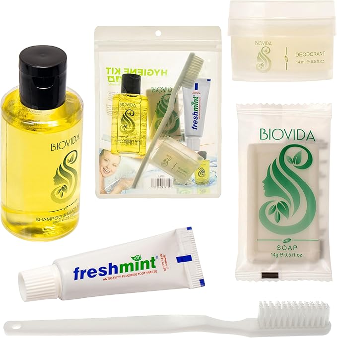 Moda West 96 Hygiene Kits - Bulk Case of Wholesale Basic Toiletry Kits for Men, Women, Travel, Charity 5 Pc A Kit