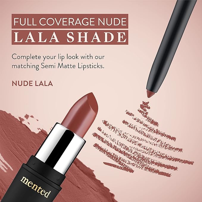 Mented Cosmetics Lip Liner for Women, Dark Brown Lipliner Lip Pencil, Waterproof Lipliner, Vegan + Cruelty Free Makeup, La La