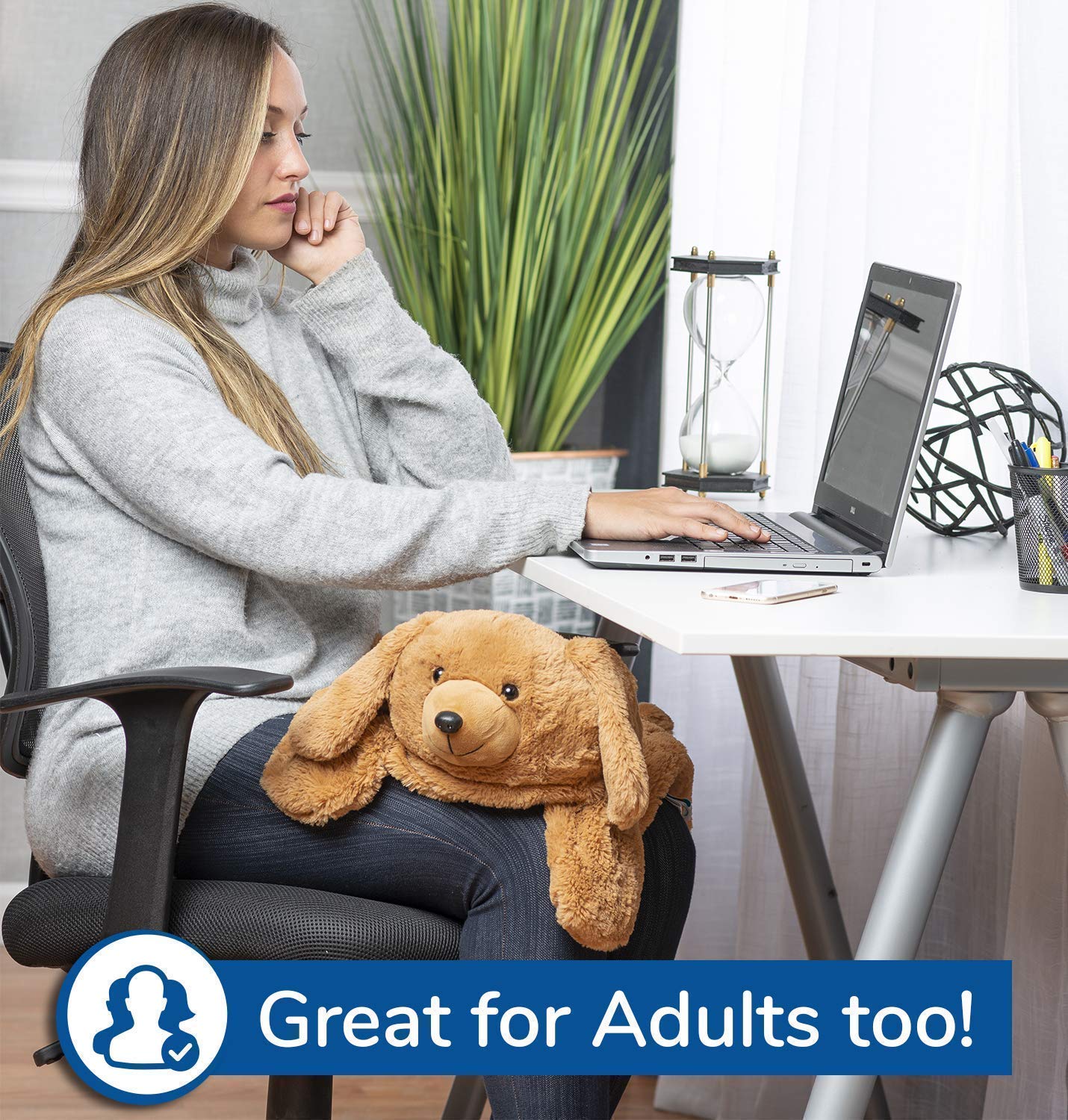 FRIENDLY CUDDLE Weighted Lap Blanket for Kids & Adults – Kids Weighted Blanket – ASD, Sensory Processing Weighted Stuffed Animals Dog Toy – Microwavable Weighted Lap Pad for Kids, 5 Lbs.