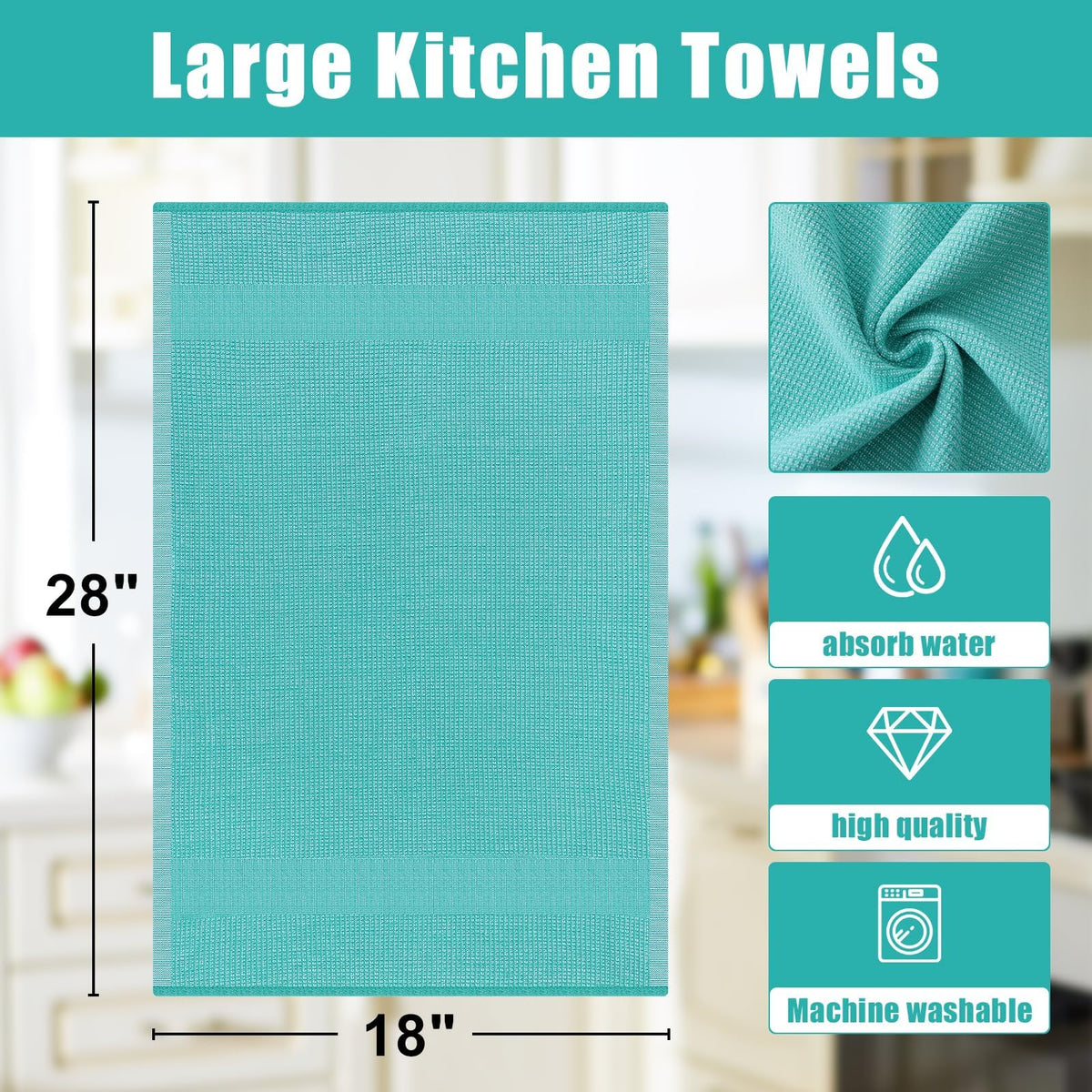 380 GSM Cotton Premium Kitchen Towels 3 Pack (3 Count)