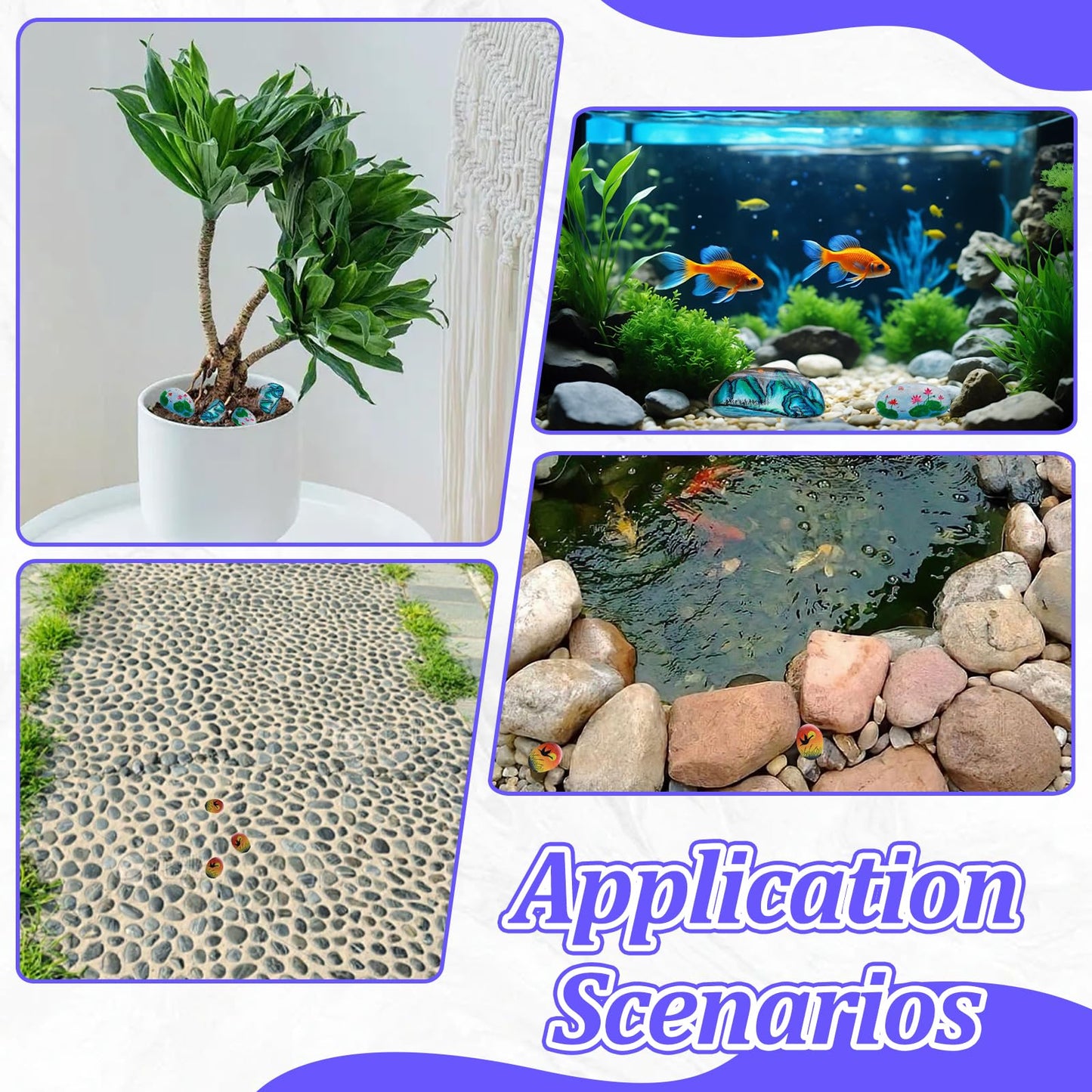 Huakaile 20 Pieces 1.18''-1.96'' Pebbles for Painting Rocks, Smooth Flat Stones for Painting Crafts Art DIY Decorative Creative Colouring